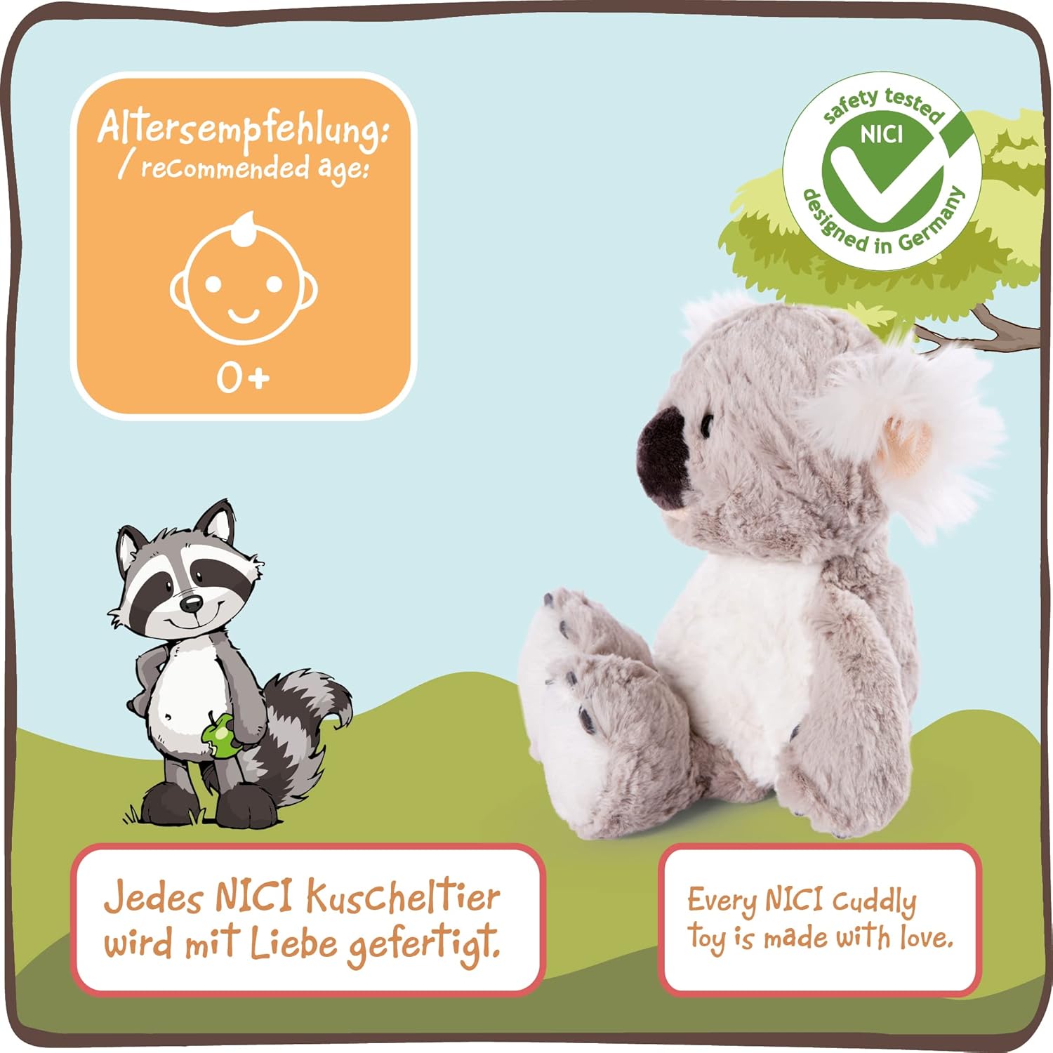 NICI 48391 Soft 25 cm Plush Koala Stuffed Animal – Cuddly Toy for Babies & Kids 3