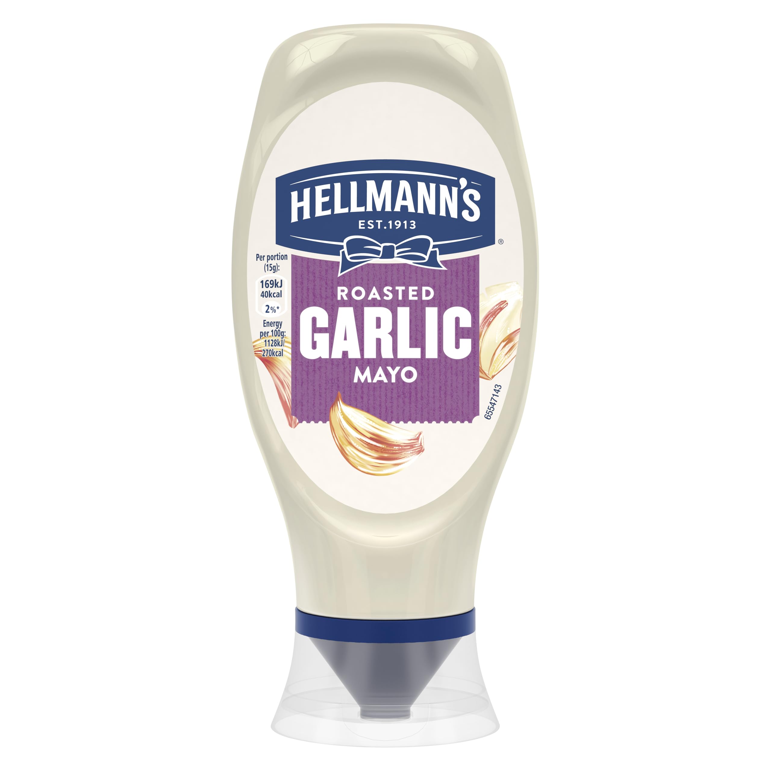 Hellmann's Roasted Garlic Mayonnaise - Creamy Texture, Savoury Flavour | 430ml Bottle