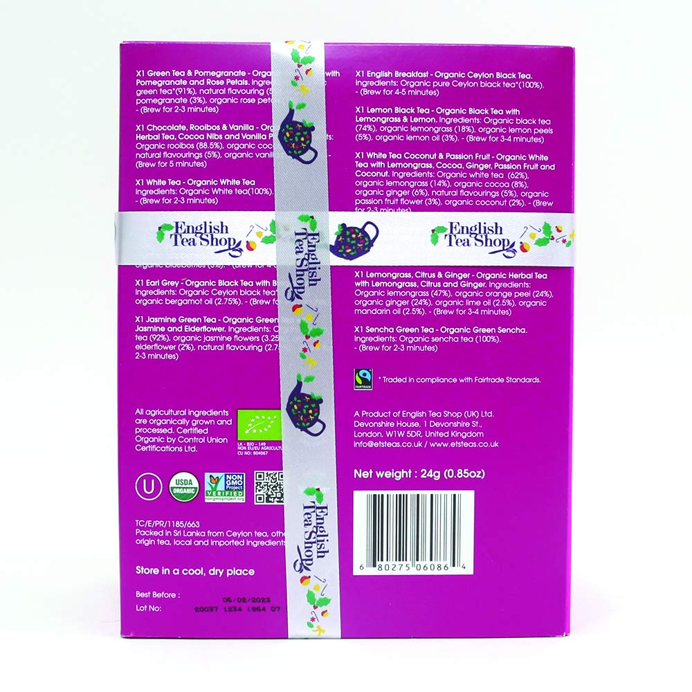 English Tea Shop Organic Classic Tea Collection Prism - 12 Pyramid Tea Bags 10