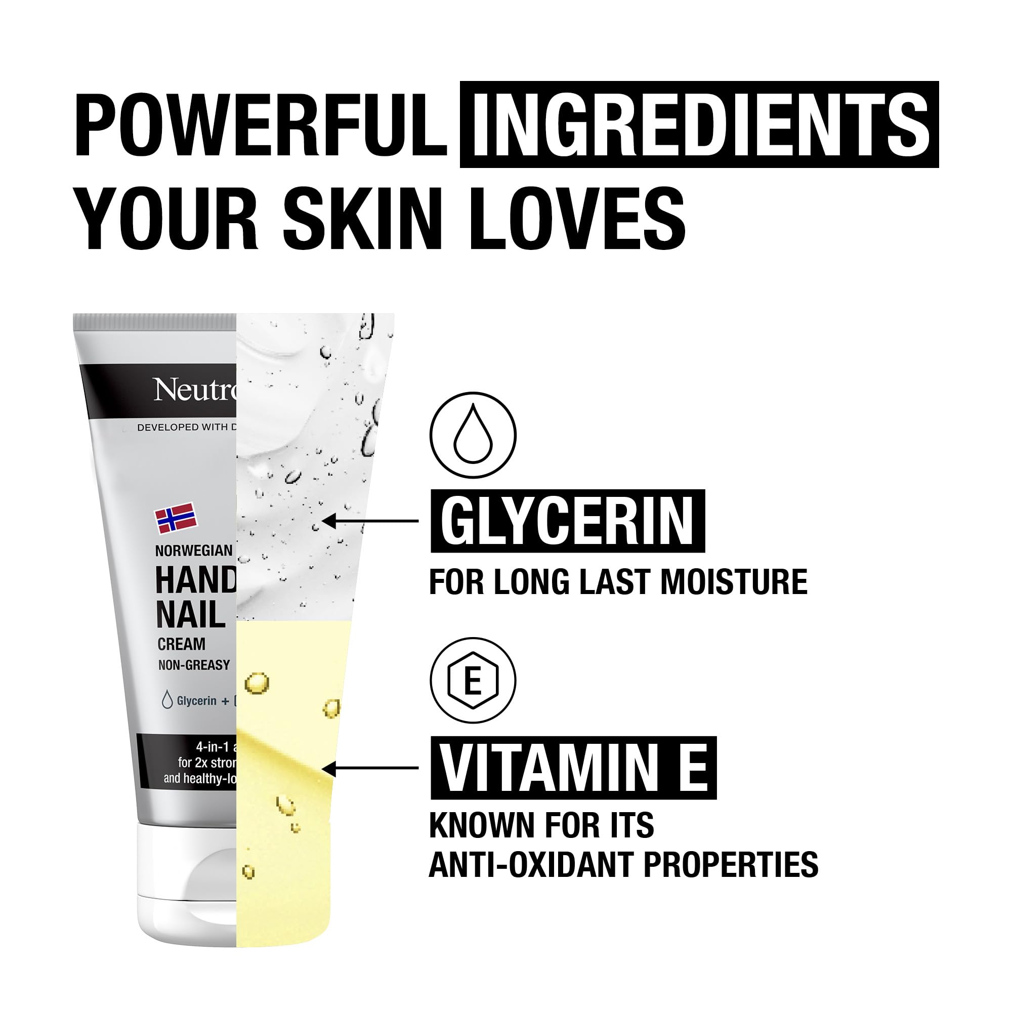 Neutrogena Norwegian Formula Hand and Nail Cream (75ml) – Intensive Moisturizer with Glycerin & Vitamin E 5