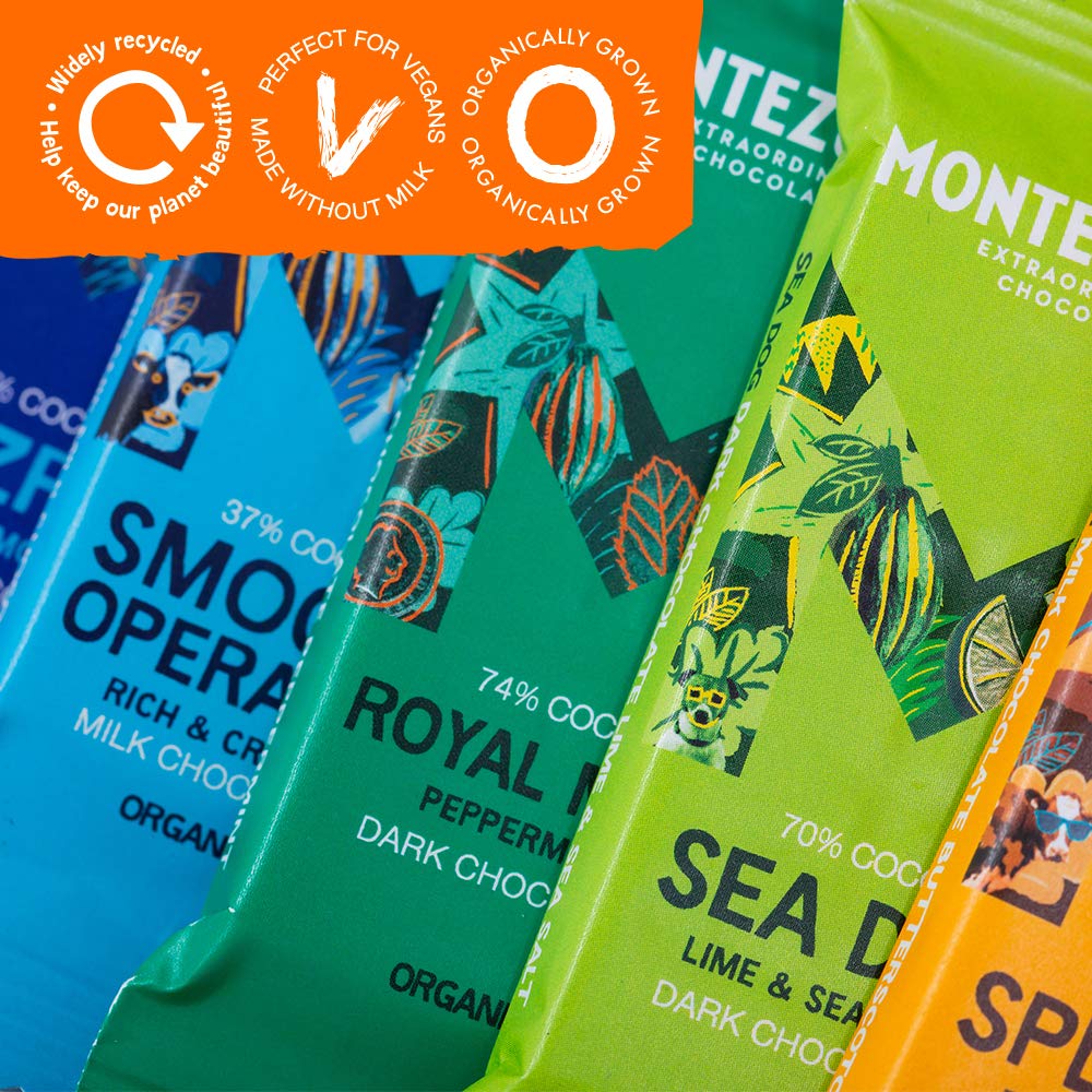 Montezuma - Royal Mint 74% Cocoa Dark Chocolate with Peppermint, Organic, Vegan, Gluten-Free Mini Bar 5