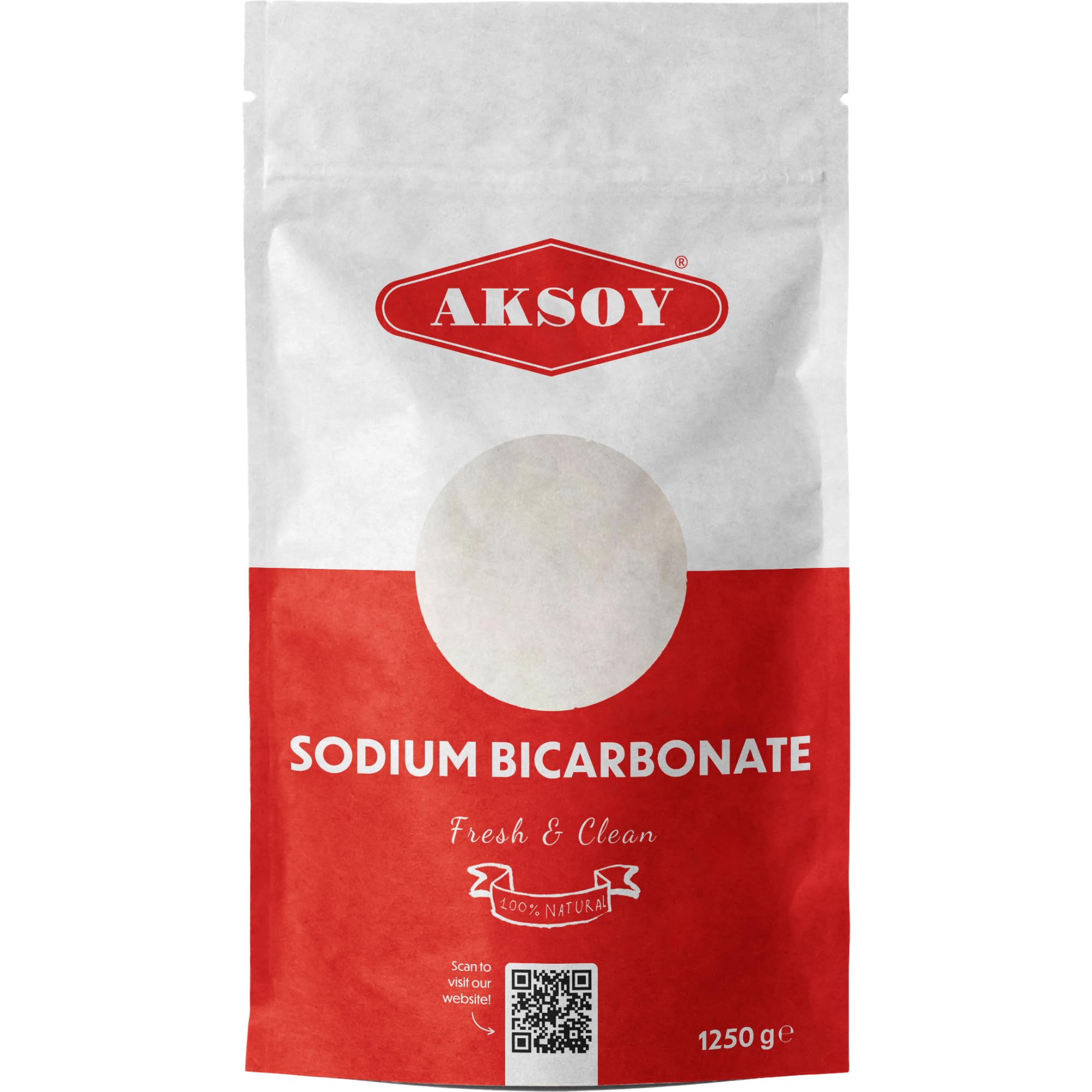 AKSOY Pure Bicarbonate of Soda - Food Grade Sodium Bicarbonate Powder | 1250GR