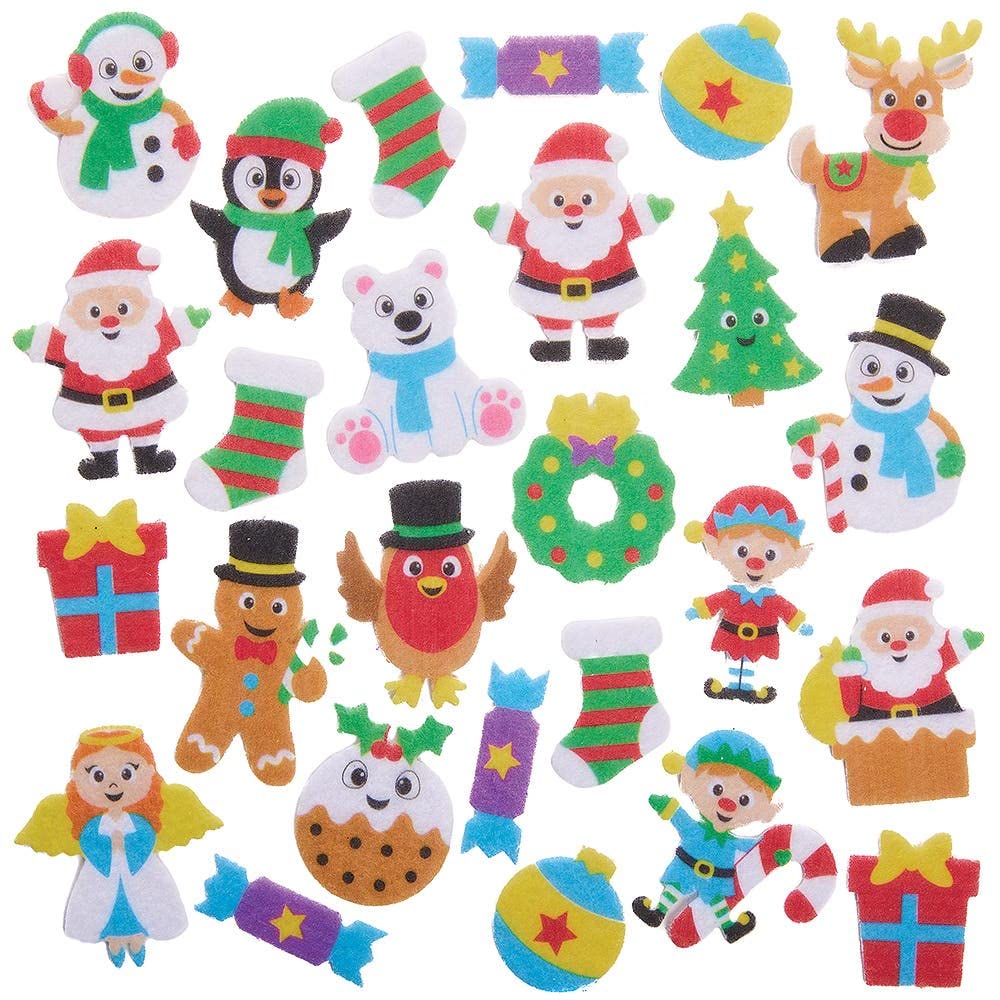 Baker Ross FX380 Christmas Felt Stickers - Pack of 80 Assorted Festive Designs 4