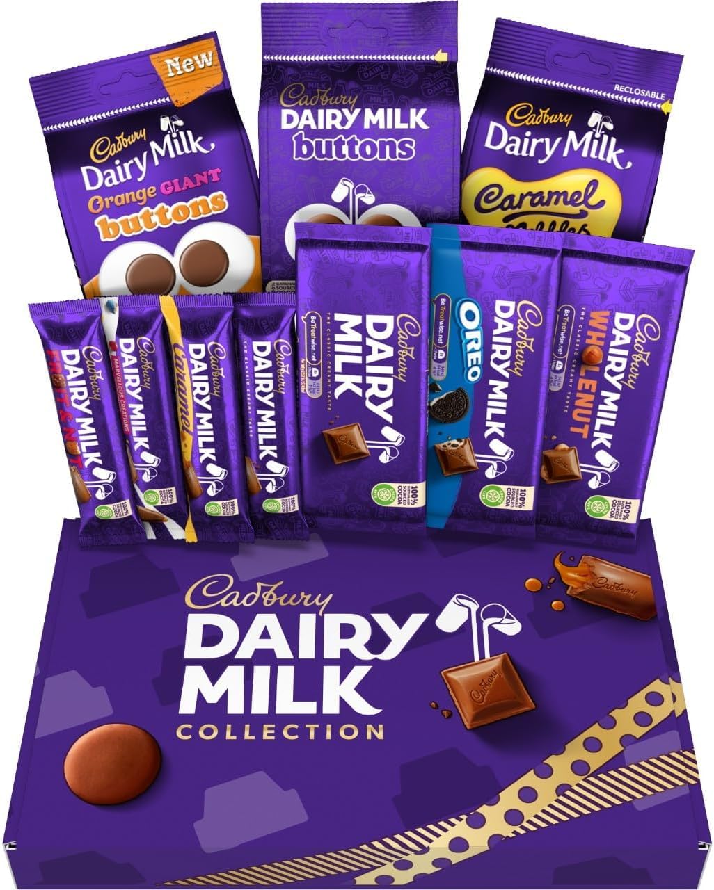 Cadbury Dairy Milk Big Night In Deluxe Hamper with 10 Assorted Chocolate Bars