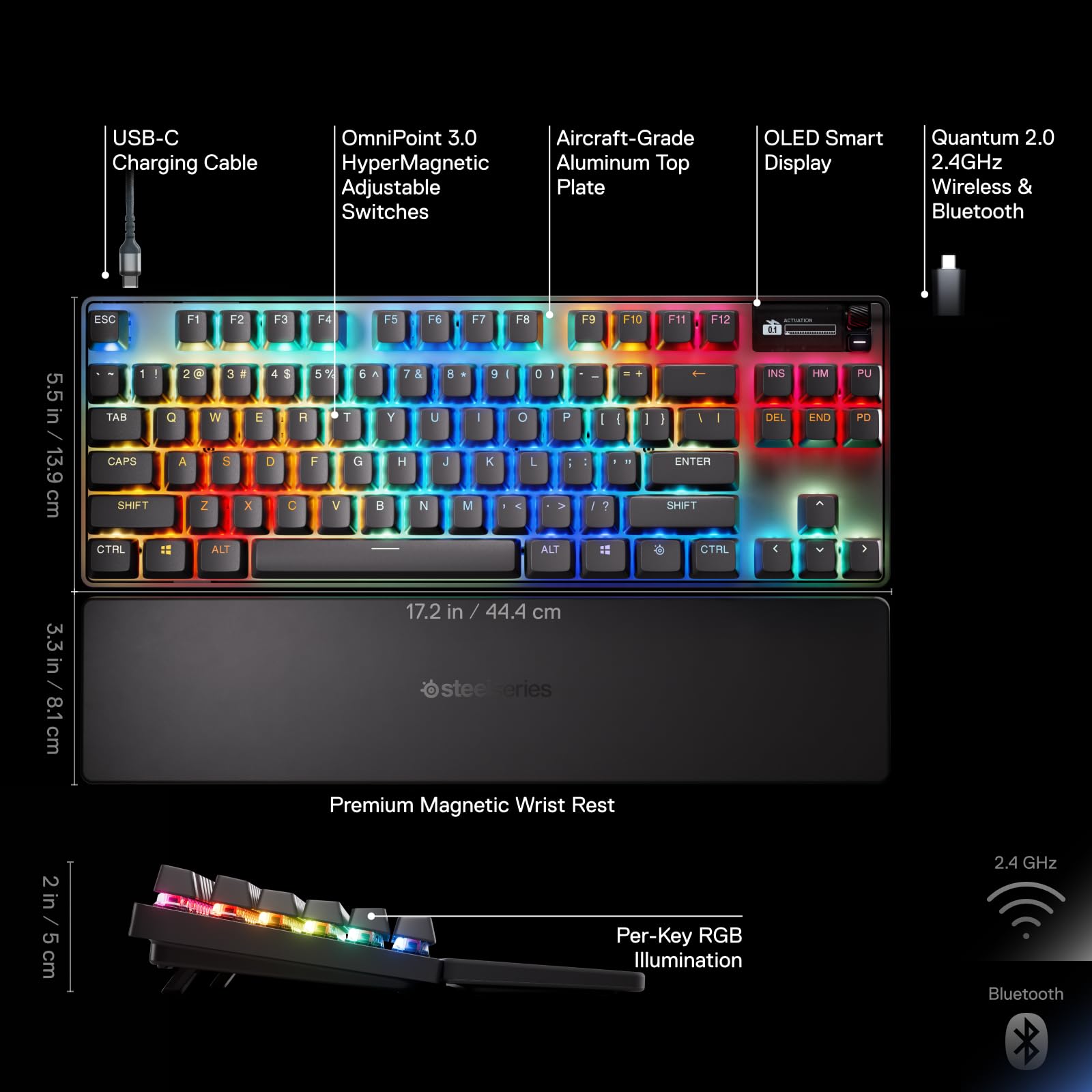 SteelSeries Apex Pro TKL Wireless Gen 3 (2025) - HyperMagnetic Gaming Keyboard 8