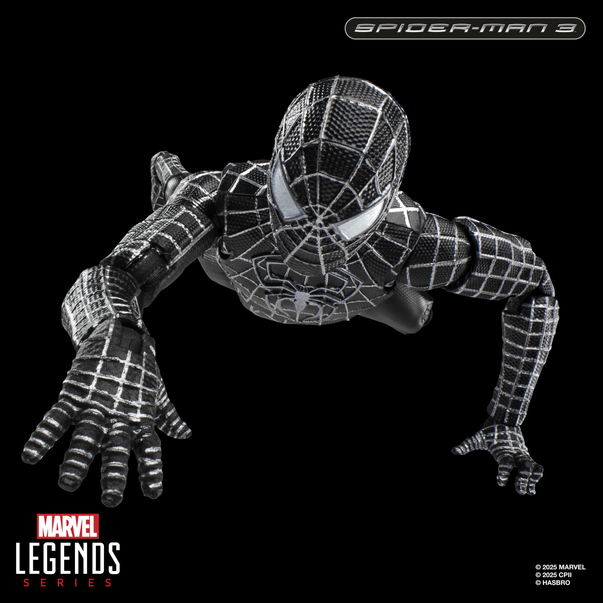 Marvel Legends Series Spider-Man 3 Action Figure - 6-Inch Scale with Black Suit & Accessories 9
