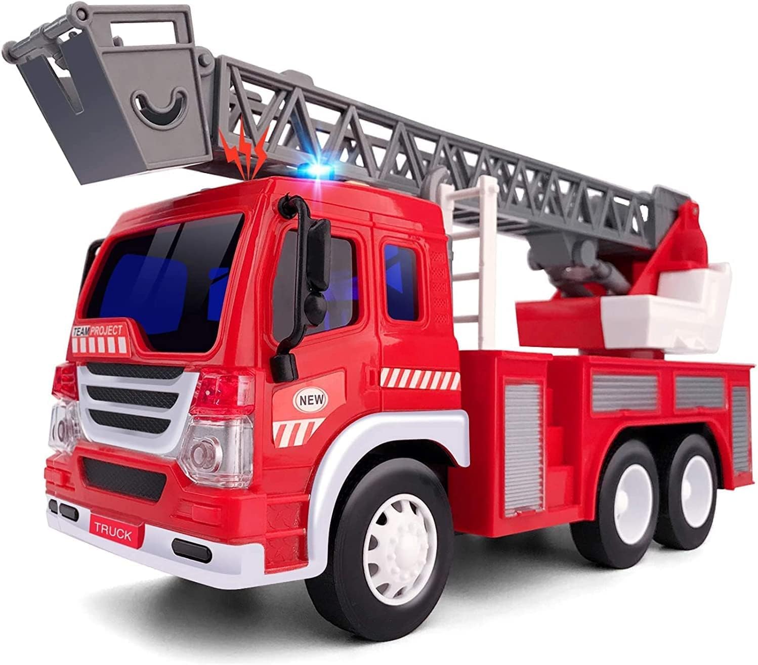 GizmoVine Fire Engine Toy - 1:16 Scale Light-Up & Sound Fire Truck for Toddlers 2-5 Years