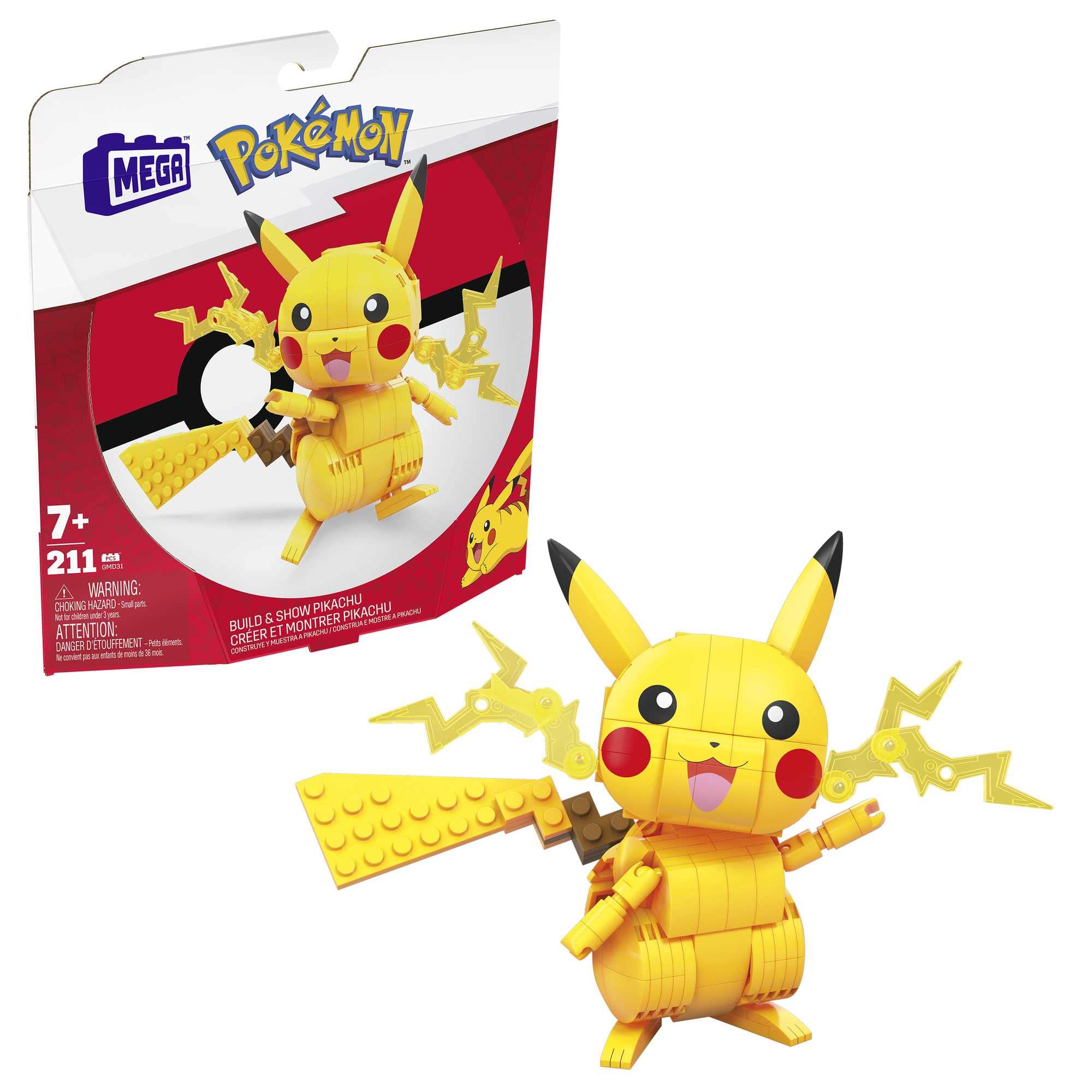 MEGA Pokémon Pikachu Building Set - 211-Piece Poseable Figure for Kids, Ages 7+