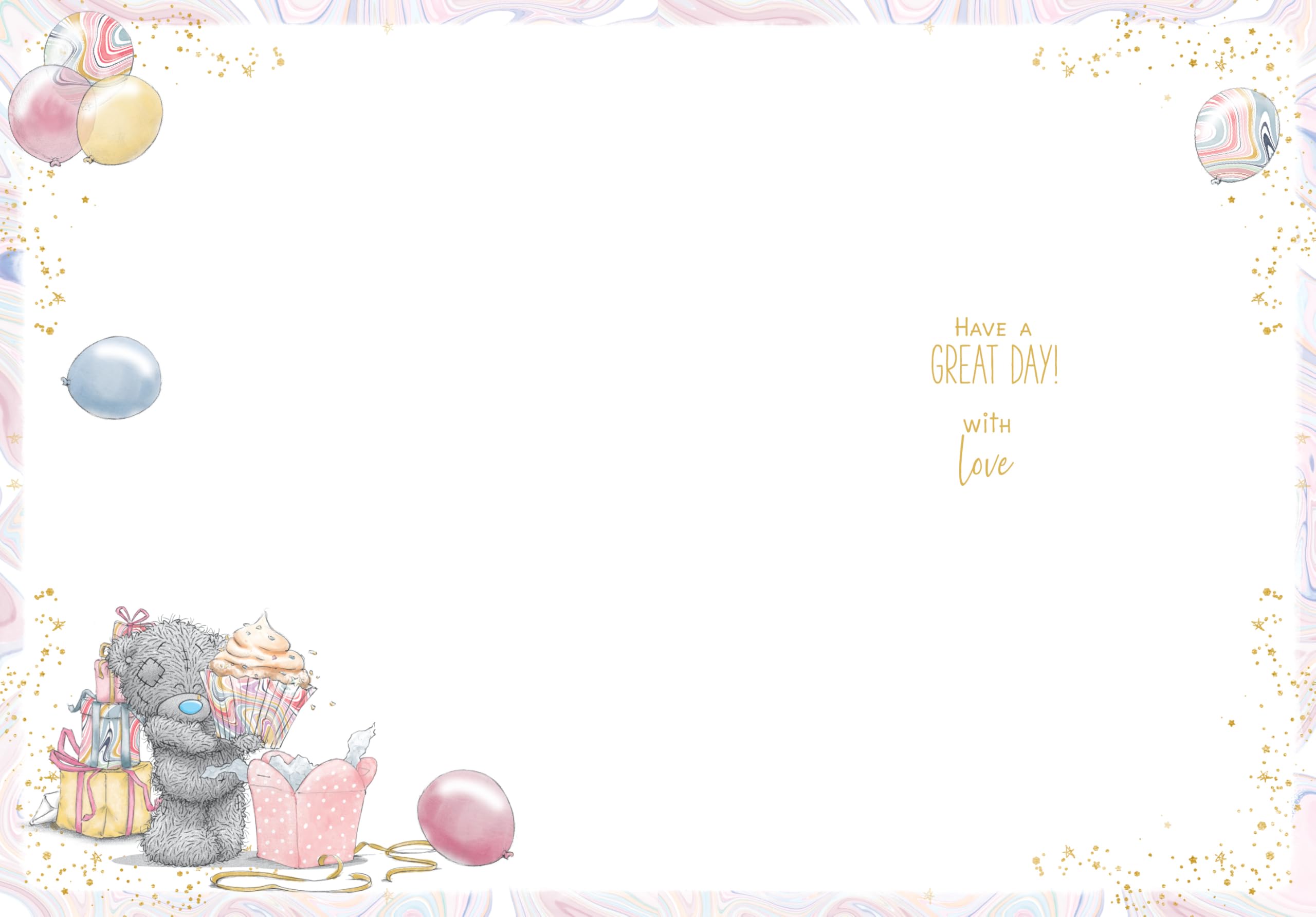 Me To You Tatty Teddy Luxury Gold Foil Birthday Card for Cousin | 7 x 5 Inches