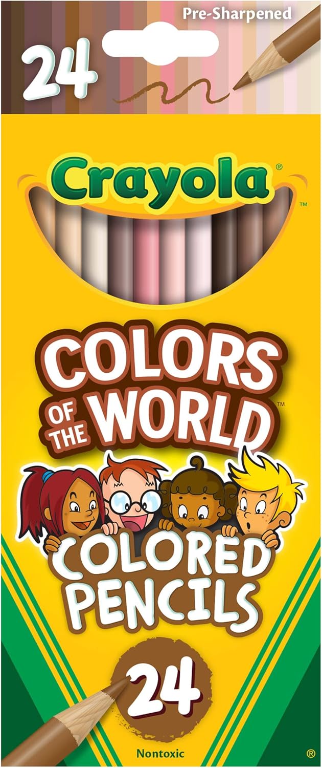 Crayola Colours of the World Buntstifte – 24 Stifte in multikulturellen Hauttönen für Kinder ab 3 Jahren