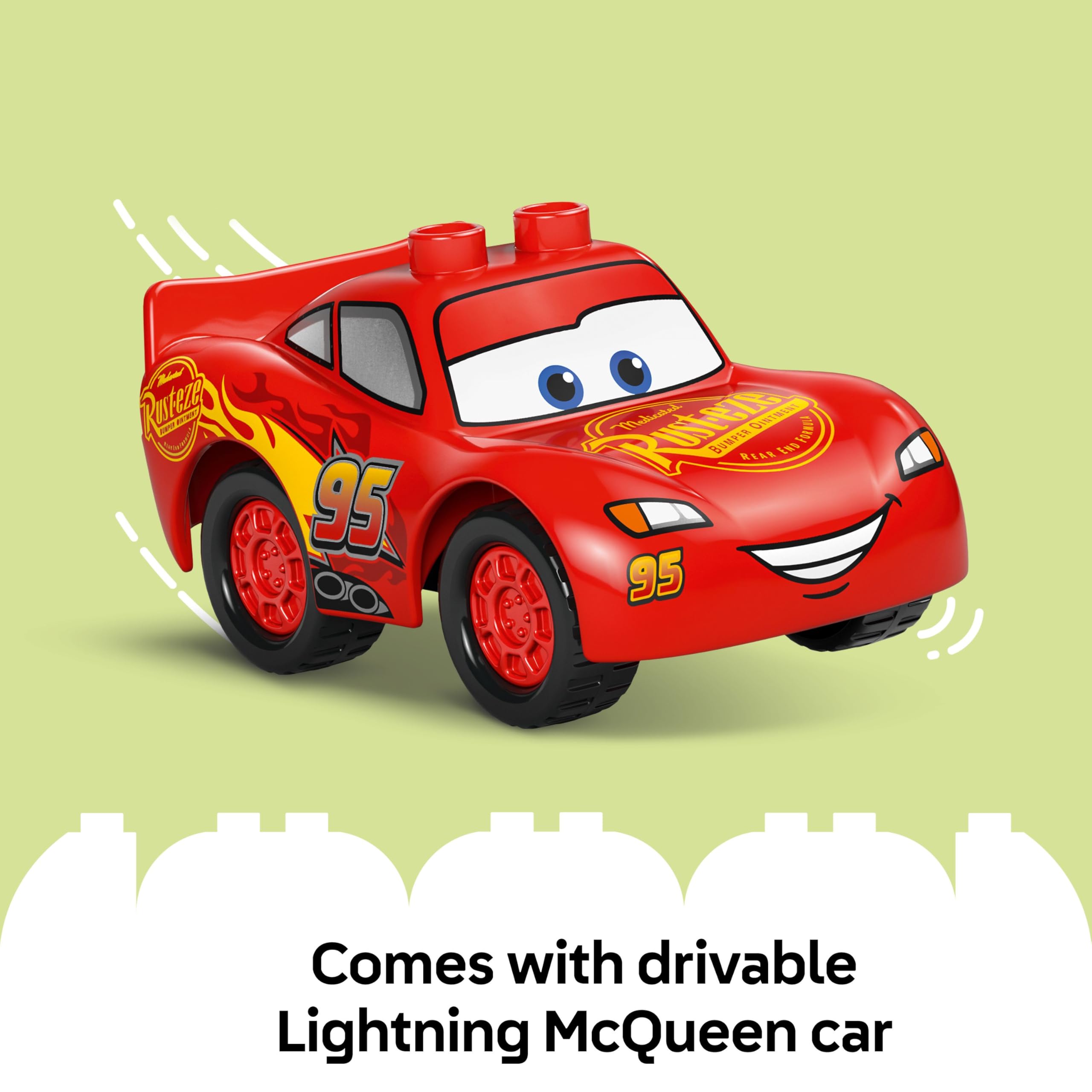 LEGO DUPLO Disney and Pixar Cars McQueen's Visit to Doc's Garage - Buildable Race Car Playset for Toddlers 2+ 3