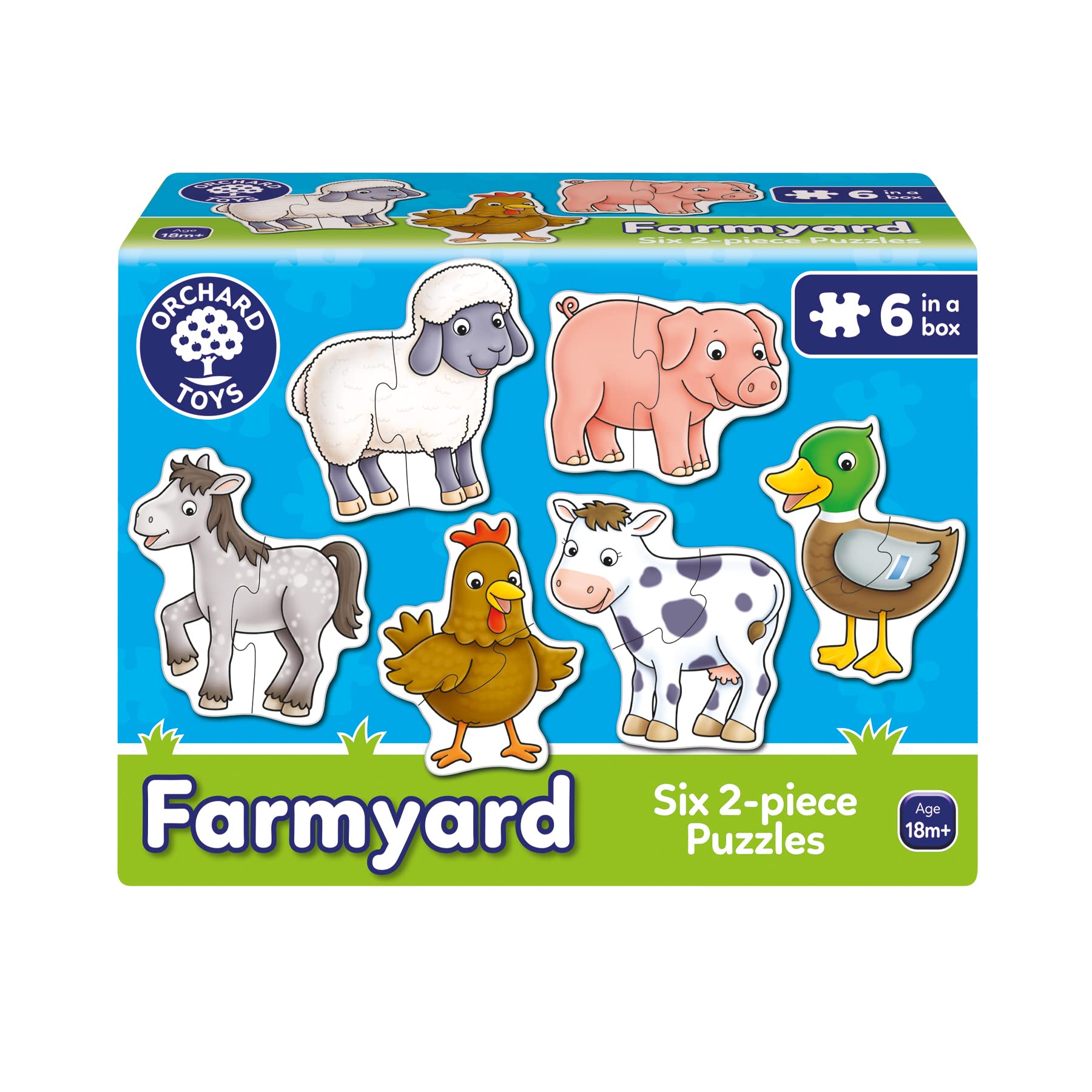 Orchard Toys Farmyard Jigsaw Puzzle - 6 Chunky 2-Piece Puzzles for Toddlers 18 Months+ 4