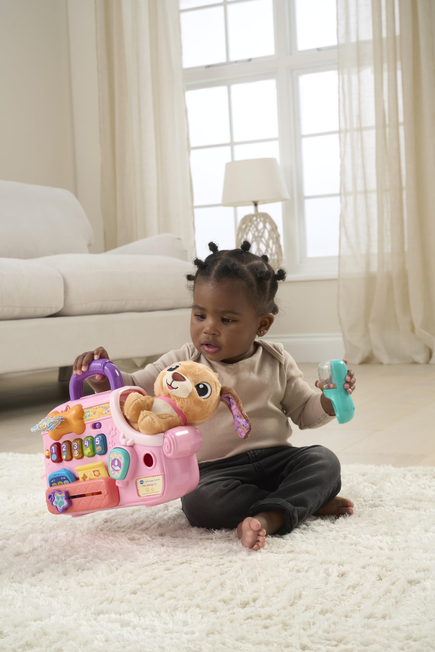 VTech Baby Cutie Puppy Carrier - Interactive Role-Play Toy for Toddlers 9M+ 4