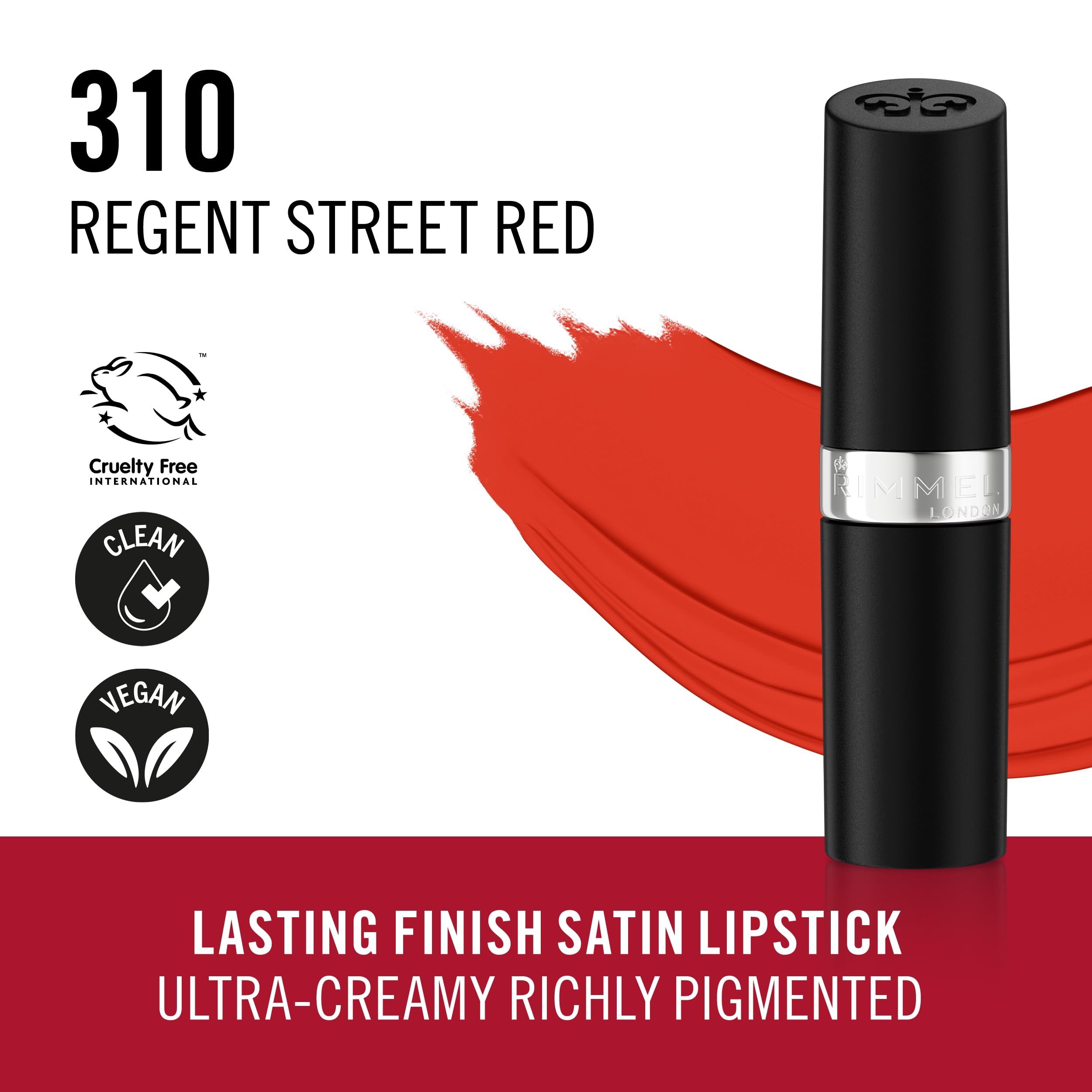 Rimmel Lasting Finish Lipstick 310 Regent Street Red - Creamy Satin Finish