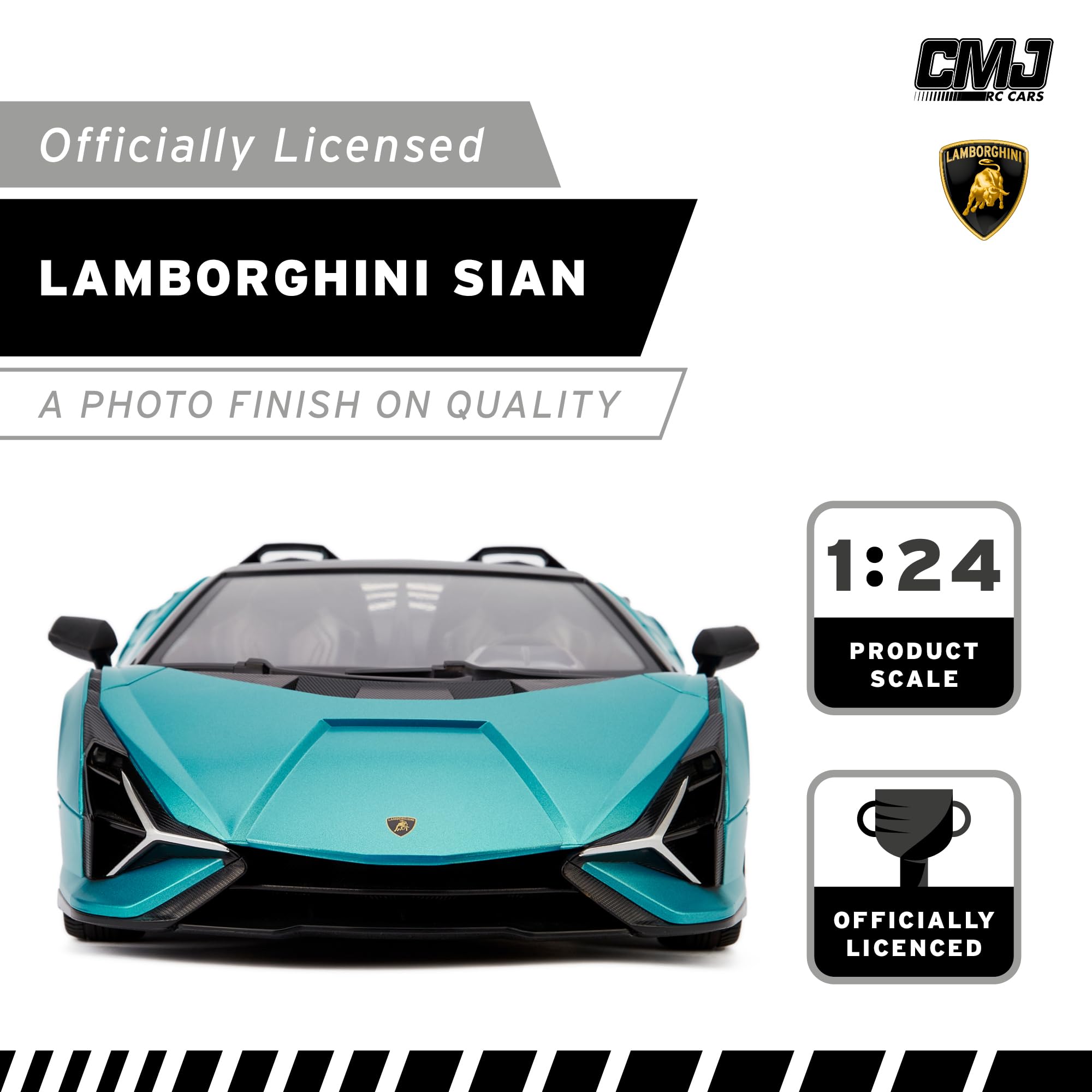 1:24 Scale RC Lamborghini Sián FKP 37 - Blue Licensed Remote Control Car for Kids & Adults 7