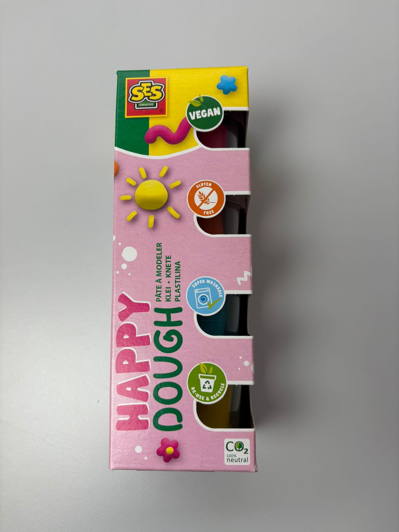 SES Creative Feel Good Dough Happy - Sensory Play Dough Set for Toddlers (4x90g) 5