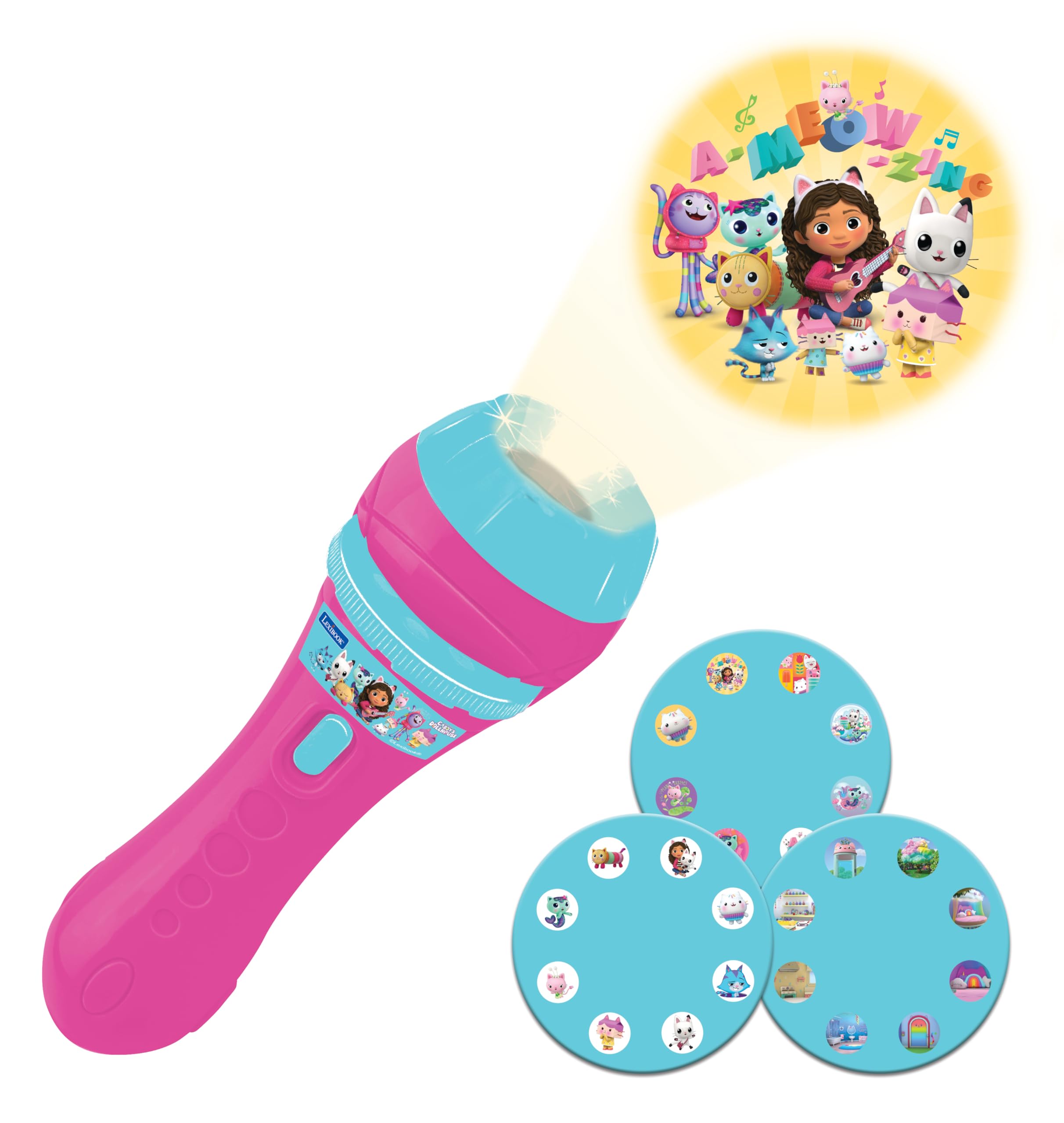 Lexibook Gabby's Dollhouse Story Projector & Torch Light - 24 Images, 3 Discs, Ages 3+