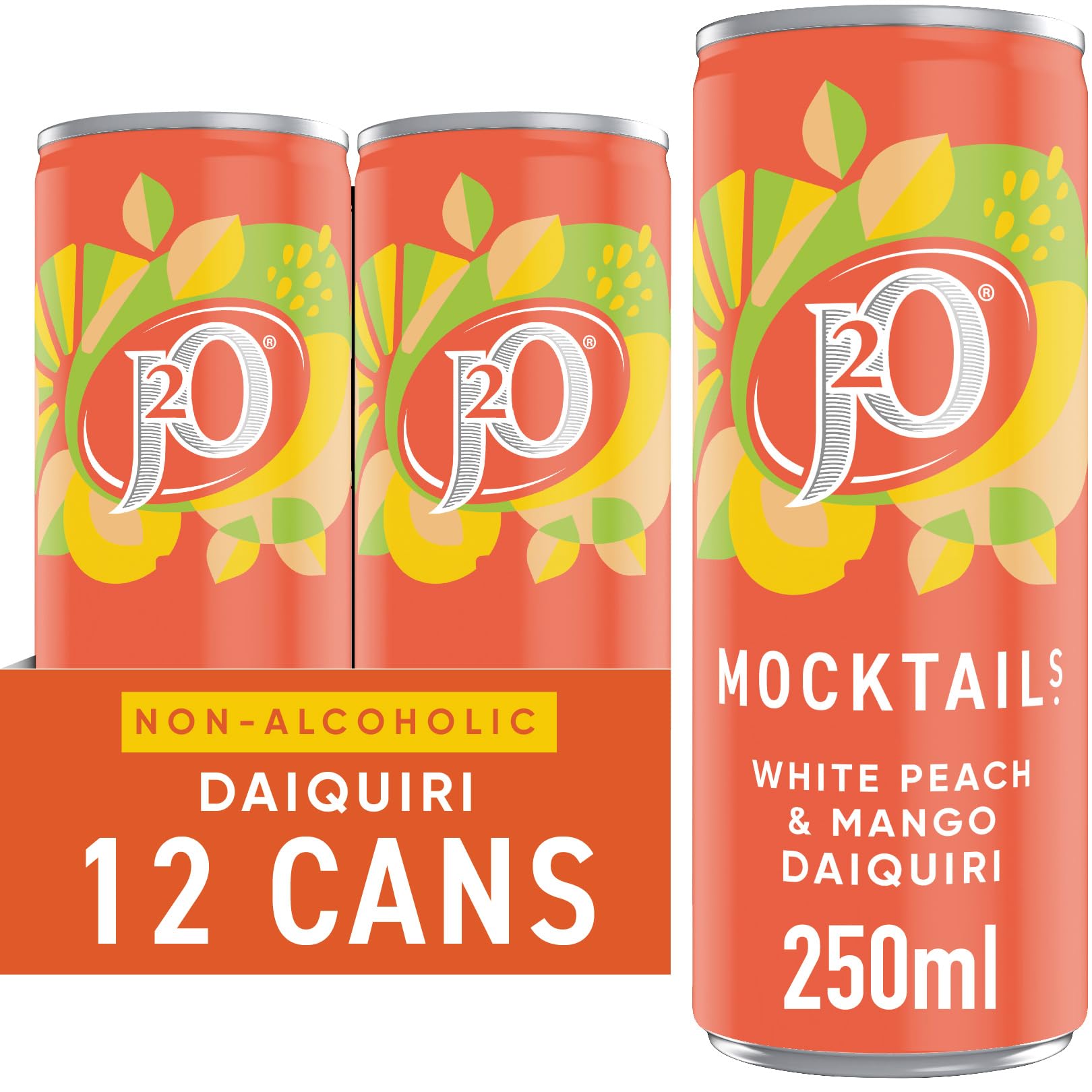 J2O Mocktail Peach and Mango Daiquiri, 250ml Can (Pack of 12) 5
