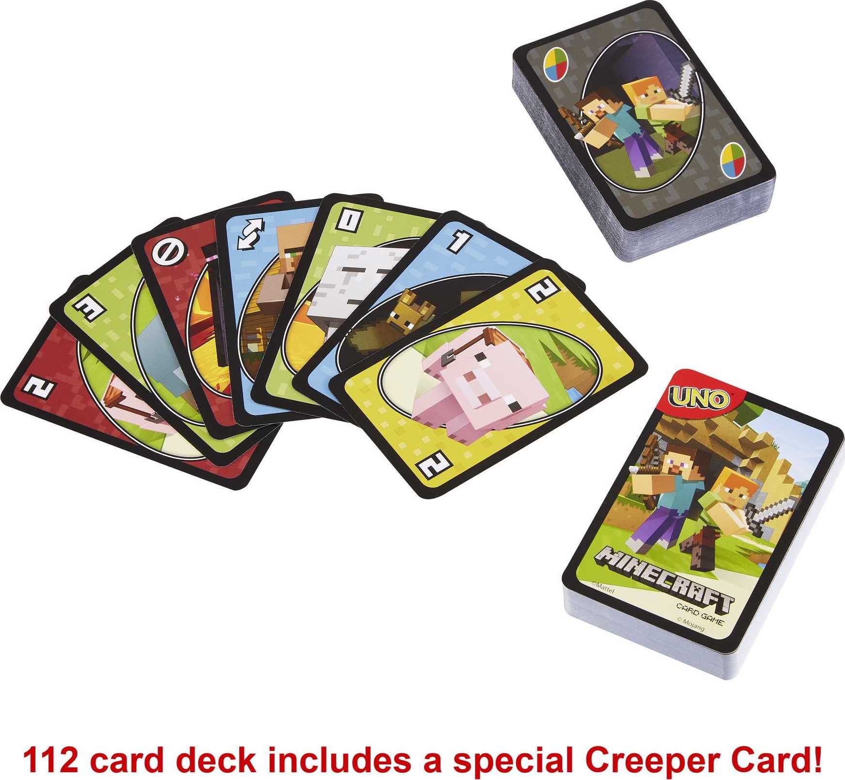Mattel Games UNO Minecraft Card Game | 2-10 Players | Ages 7+ | Multicolor 5