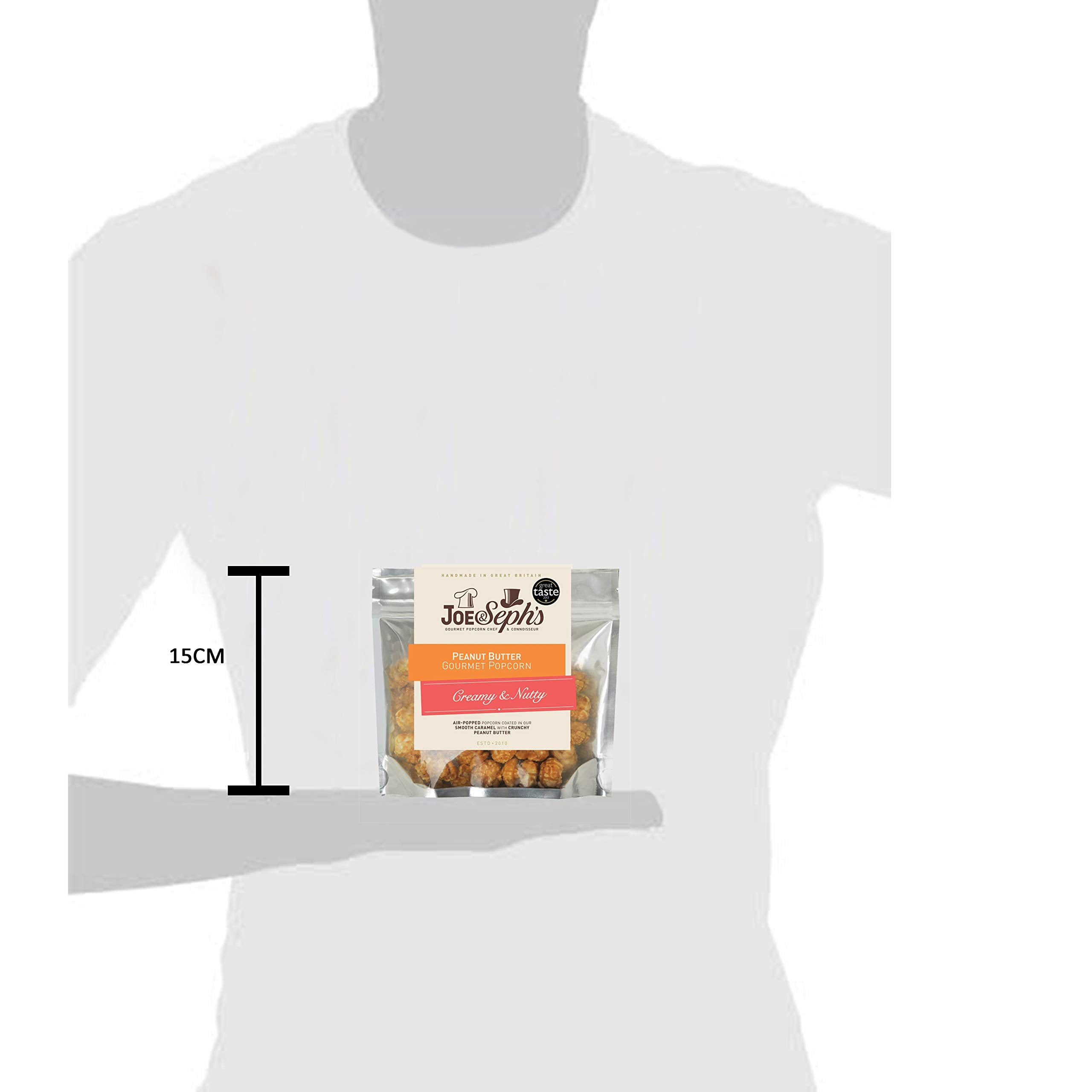 Joe & Seph's Peanut Butter Popcorn Snack - 32g Single Pack | Handmade in GB | 100% Natural Ingredients 5