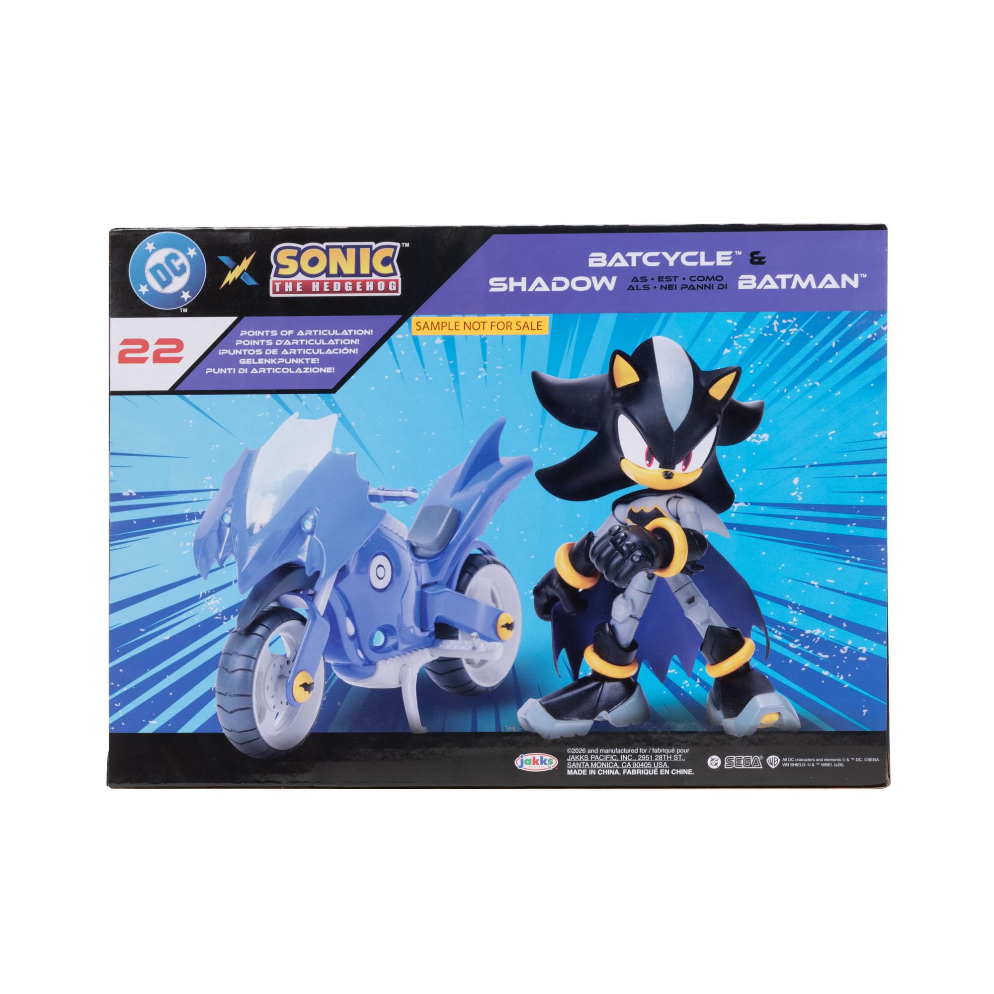 Sonic The Hedgehog Shadow as Batman & Batcycle Action Figure Set | 5-Inch Figure | 22 Points of Articulation 7