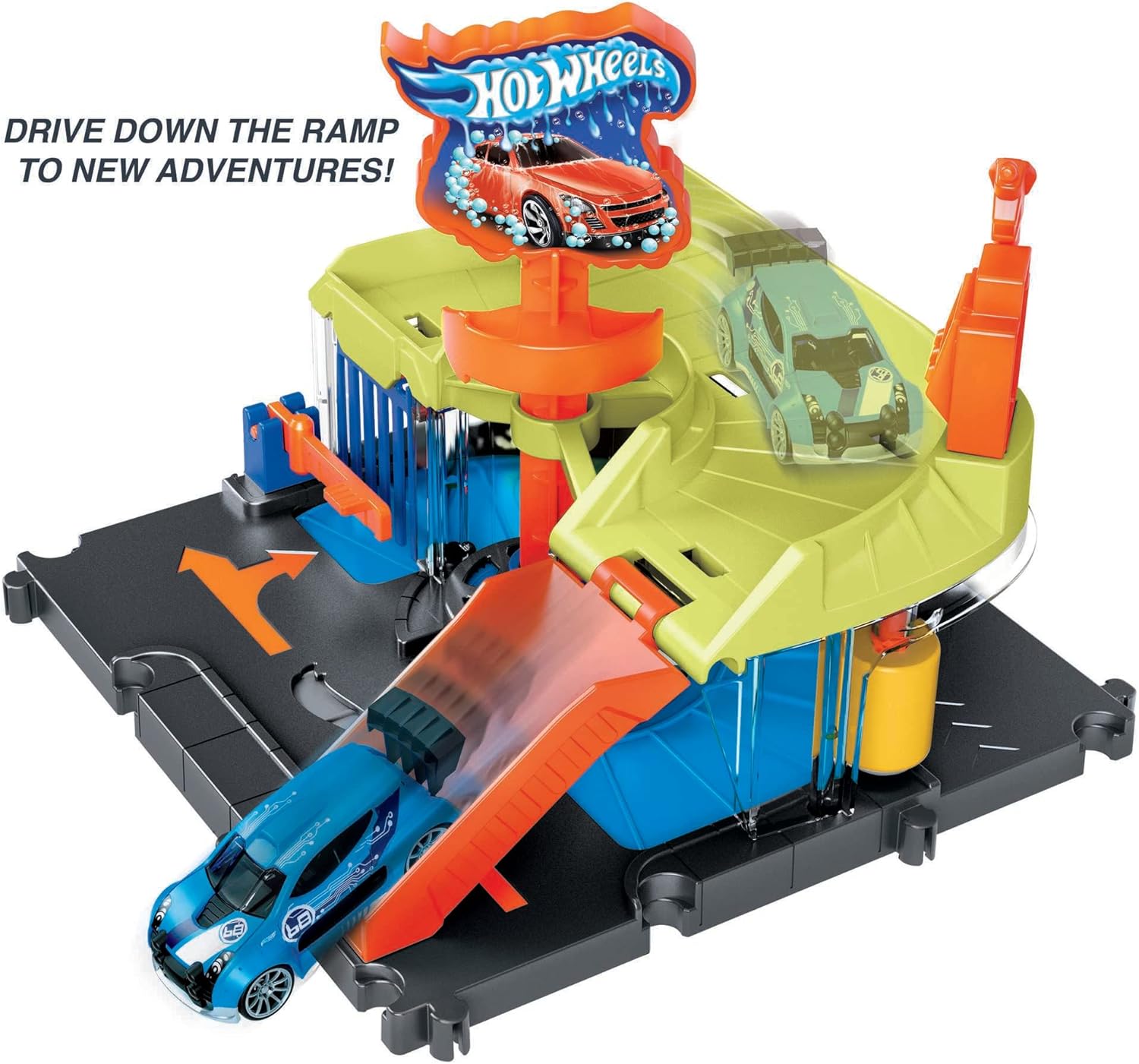 Hot Wheels City Downtown Express Car Wash Playset - Connectable Vehicle Playset for Kids 4-8 Years 4