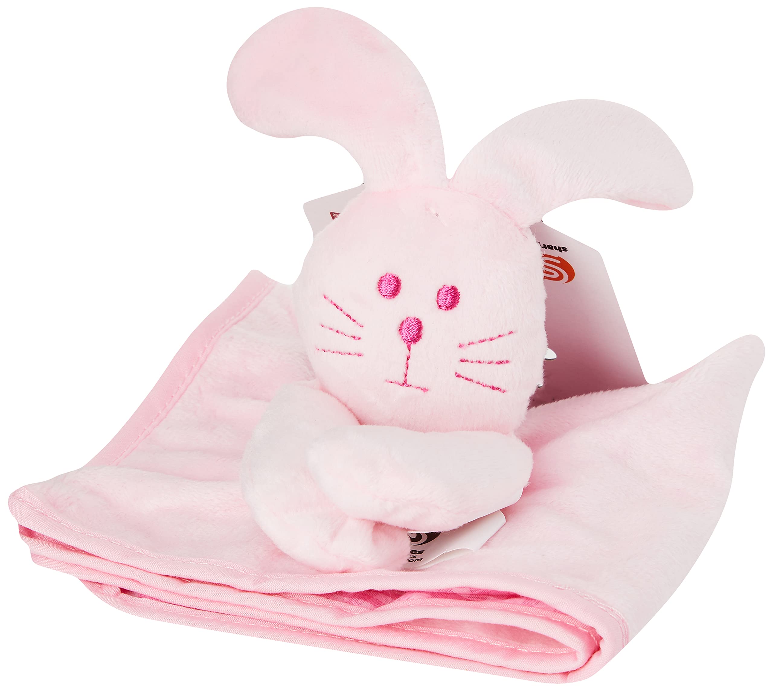 Sharples Puppy Character Head Plush Squeaker Blanket | Pink | Polyester Blend