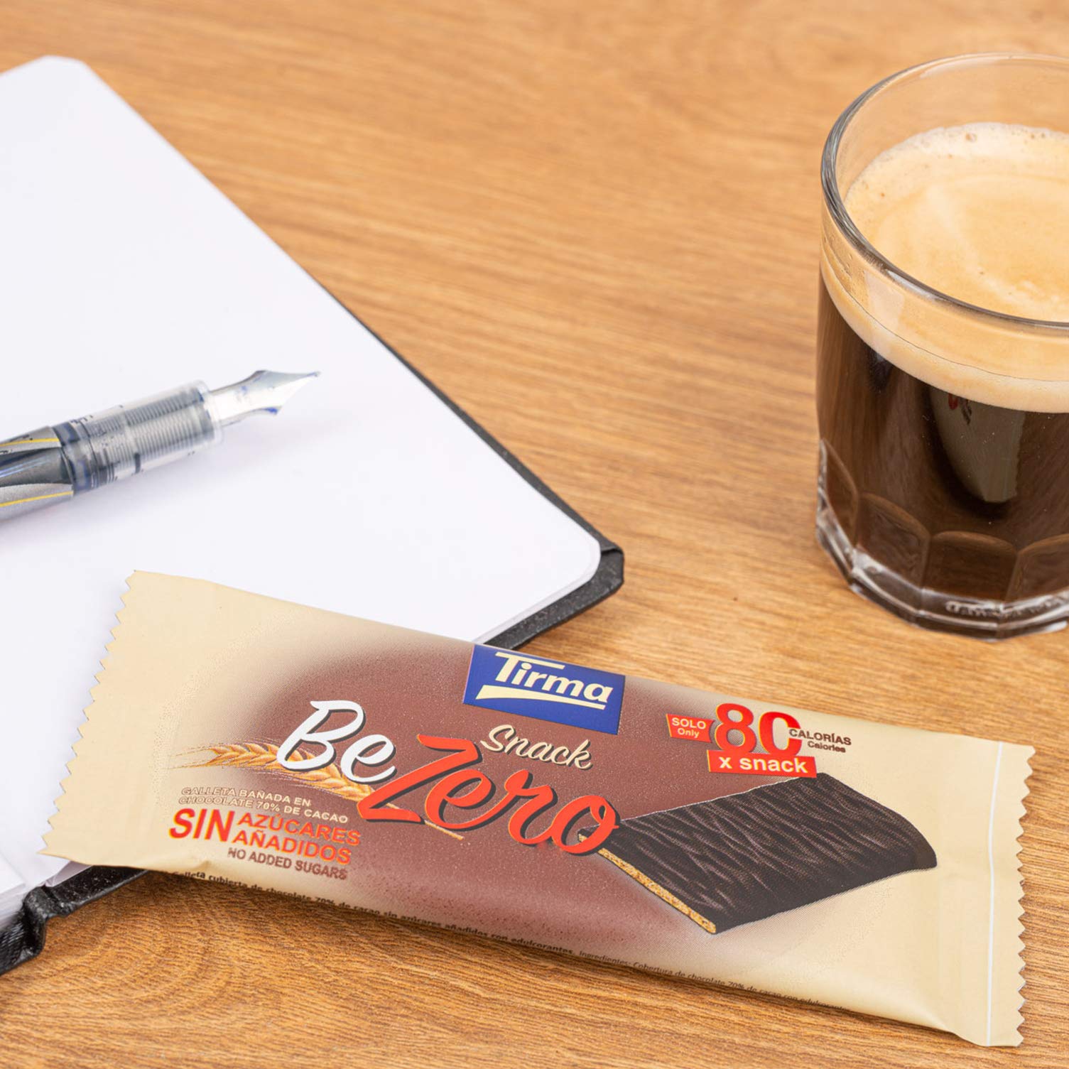 Tirma BeZero Dark Chocolate Dipped Light Biscuits | No Added Sugars, 80 kcal Each | 6 Individually Wrapped Snacks 7