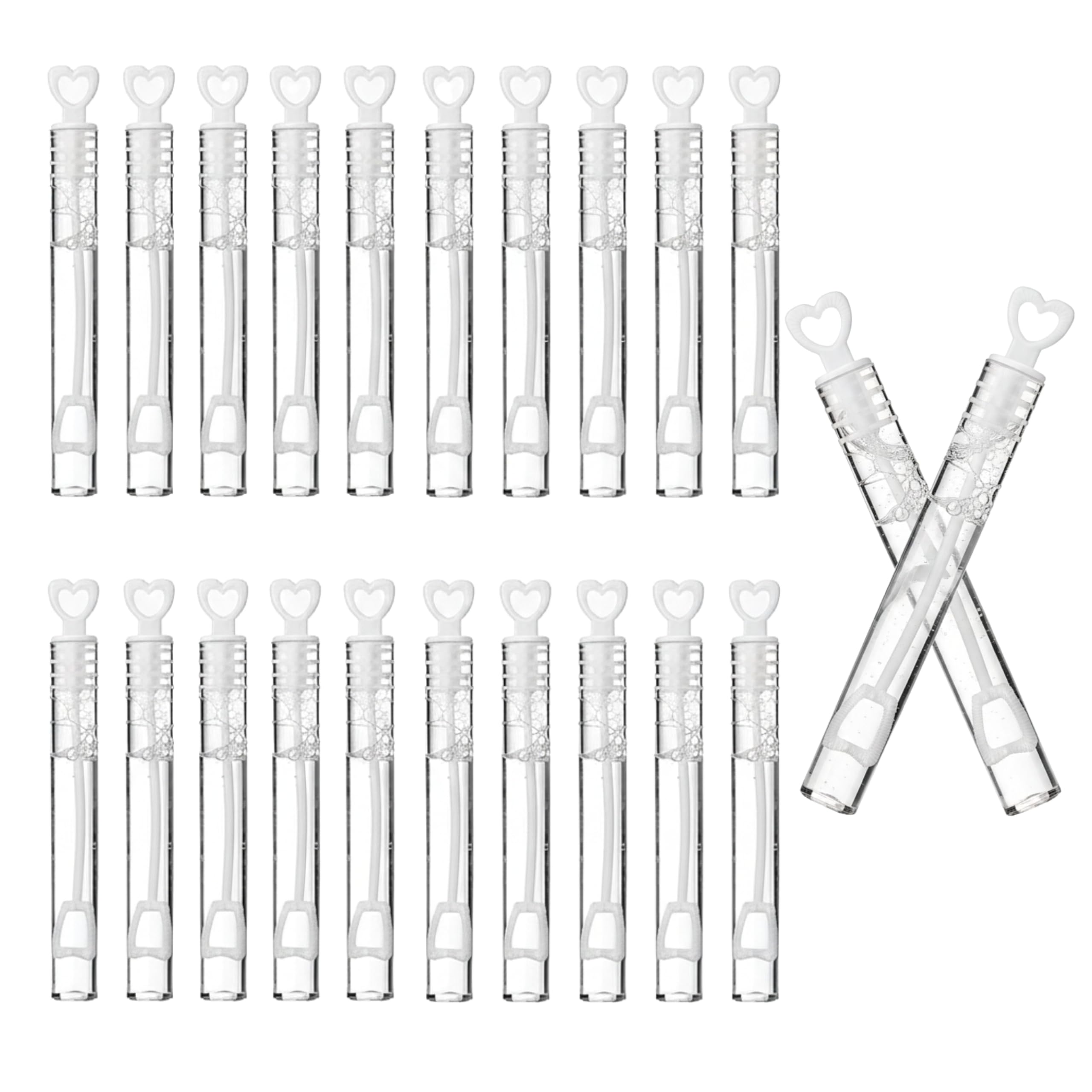 SHATCHI 72 pcs Heart Shape Bubble Tubes with Filler Solution | Party Favors