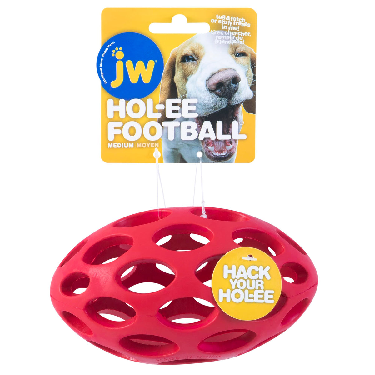 JW Hol-ee Roller Dog Toy Treat Ball - Medium Size, Natural Rubber, Vanilla Scented