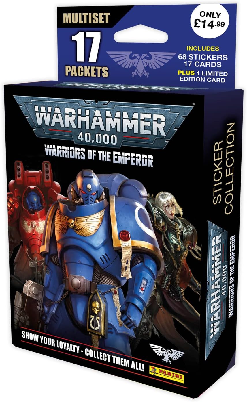 Panini Warhammer 40,000: Warriors of the Emperor Mega Multiset - 204 Stickers & 50 Hero Cards