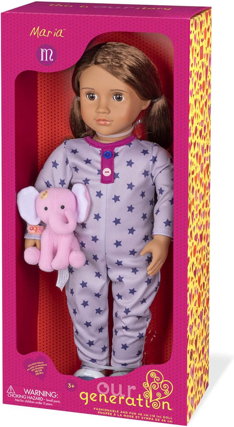 Our Generation Maria Fashion Doll - 46cm Sleepover Playset with Elephant Plush 3