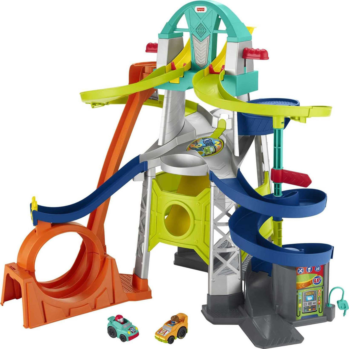 Fisher-Price Little People Launch & Loop Raceway - Toddler Toy with Double Car Launcher for Ages 1.5-5