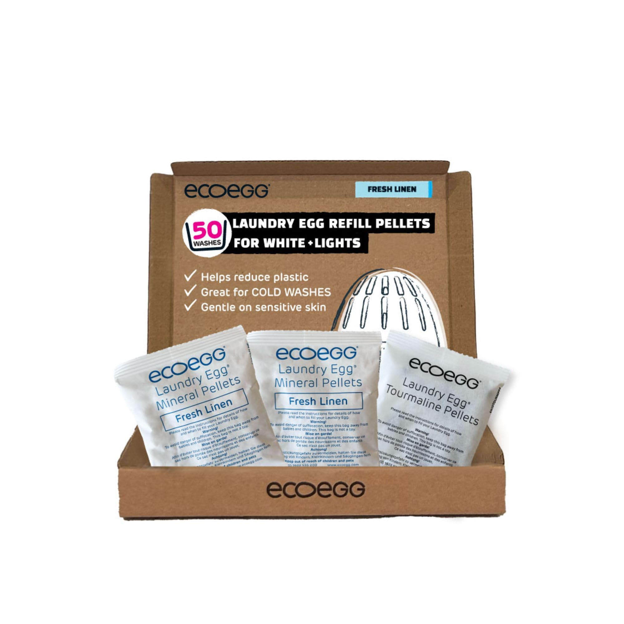 Ecoegg - Laundry Egg Refills for Whites + Lights (50 Washes, Fresh Linen)