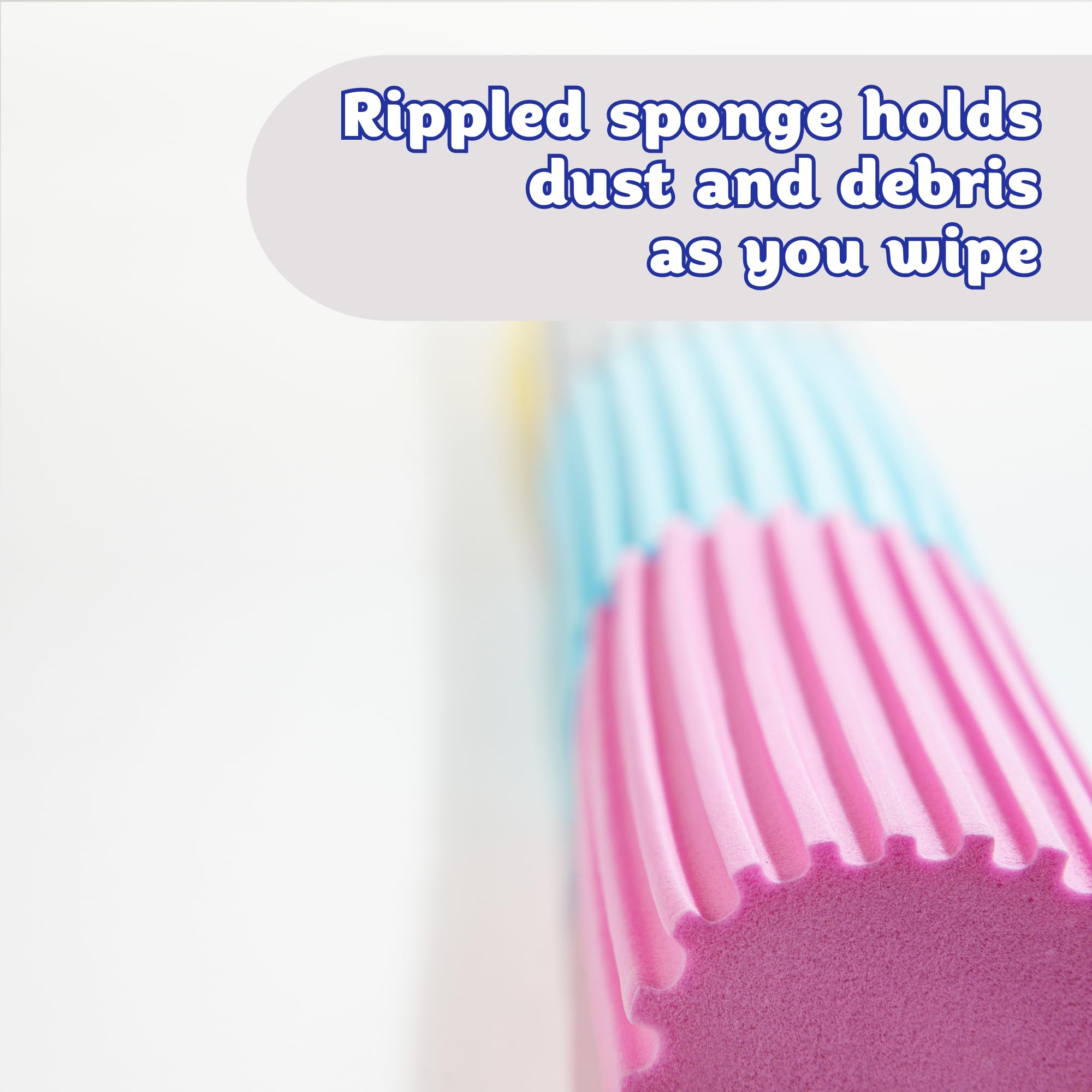 Scrub Daddy Damp Duster - Multipurpose Wet Dust Sponge for Blinds, Radiators & Skirting Boards, Blue 6
