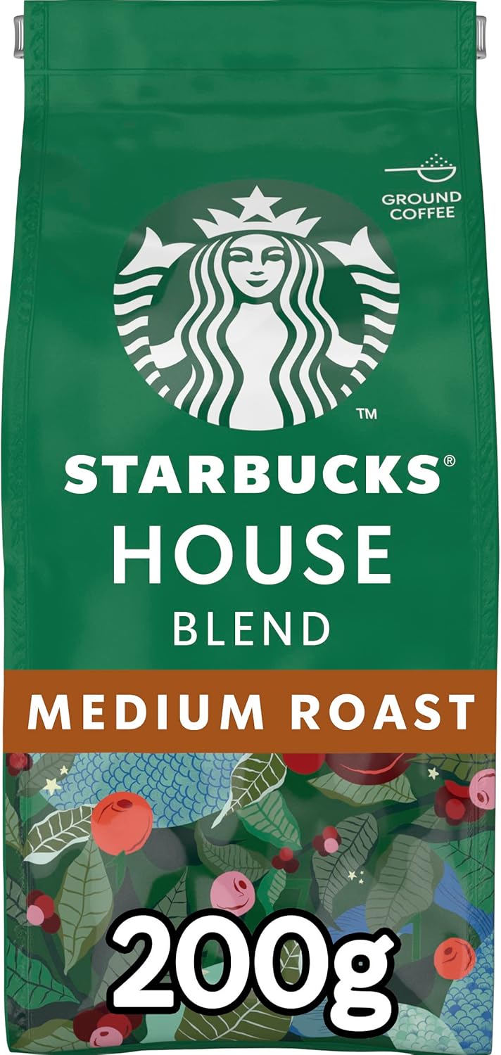 STARBUCKS House Blend Medium Roast Ground Coffee 200g (Pack of 6) 6