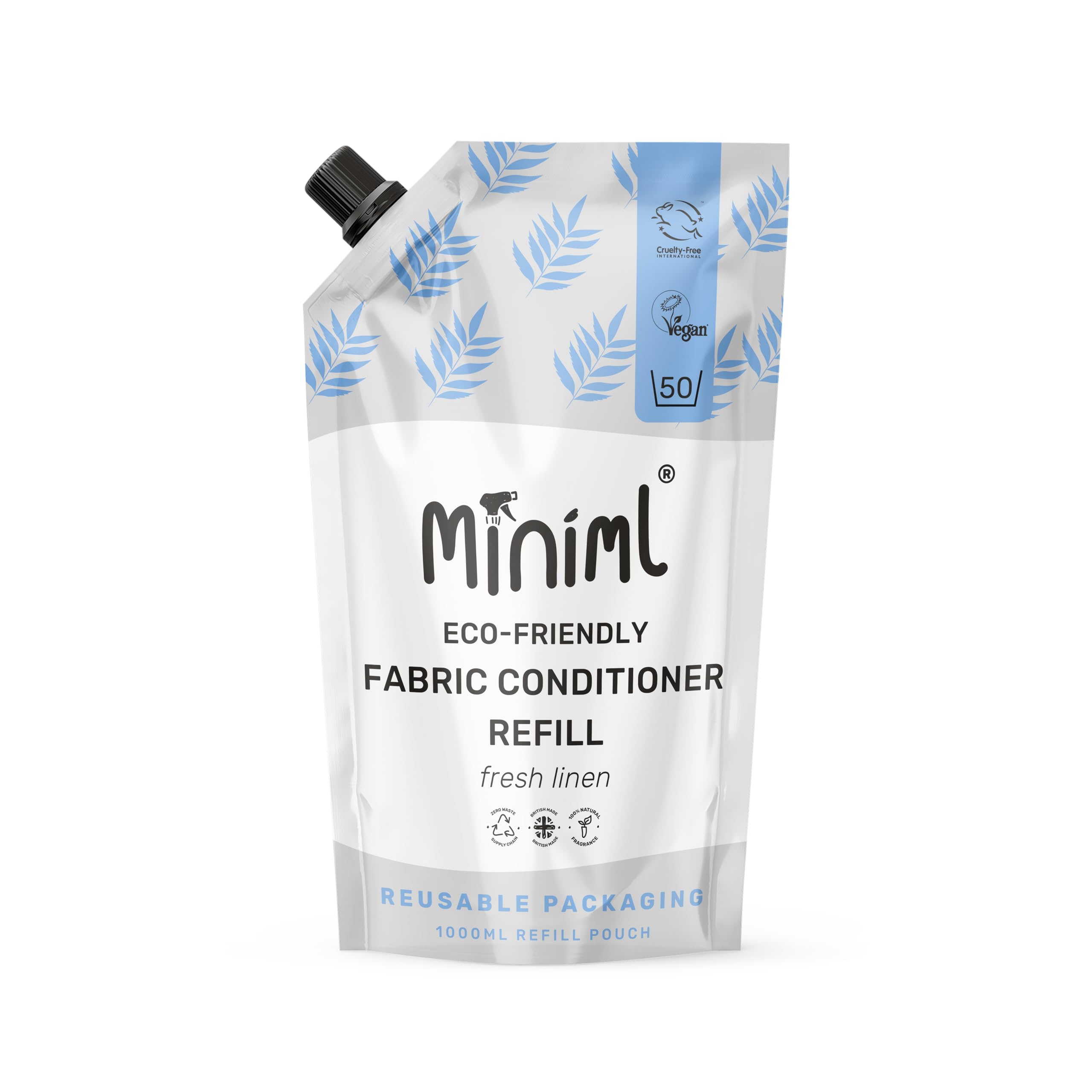 Miniml Eco Fabric Softener & Conditioner 1L Refill - Fresh Linen Scented