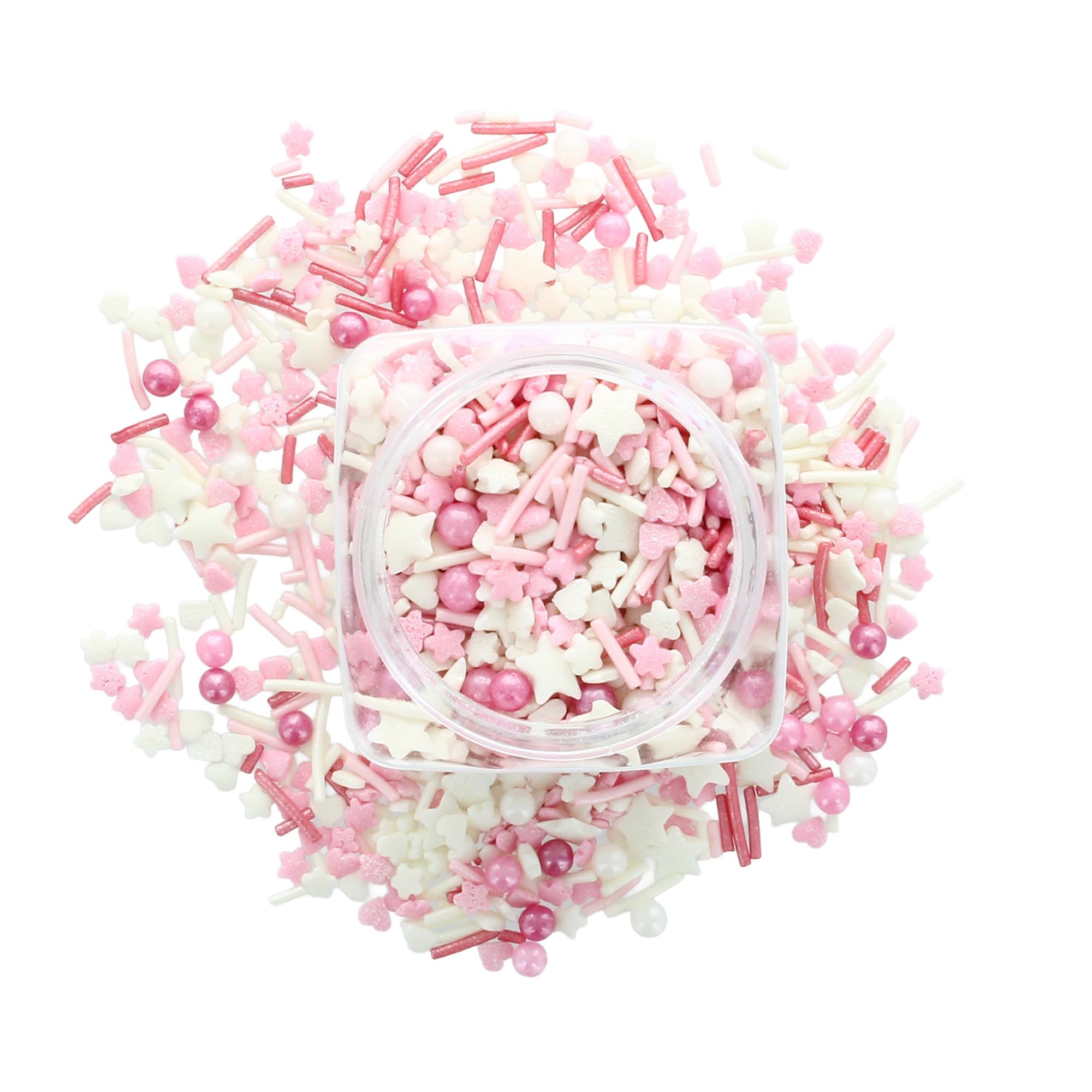 Baked with Love - Pink Sprinkles 90g | Pink & White Sugar Cake Sprinkles Mix 7