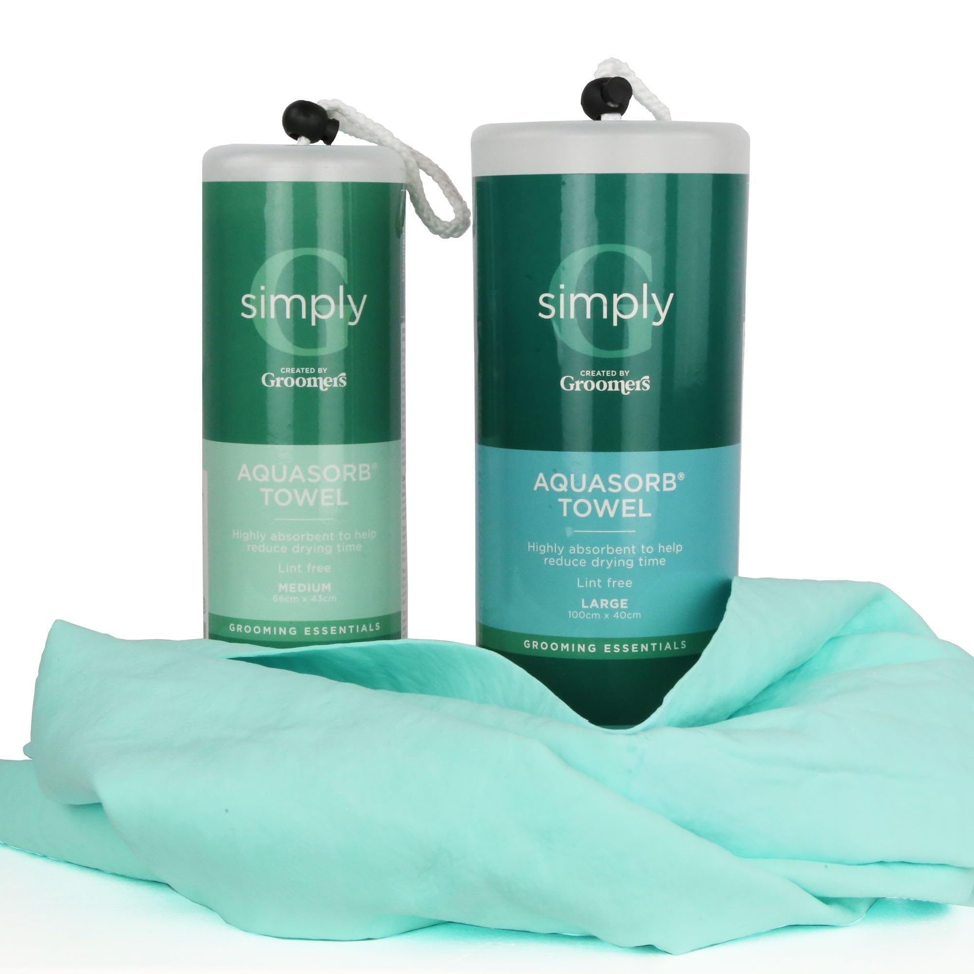 Groomers Aquasorb Pet Towel Large - Super Absorbent Microfibre Chamois | 1000x400mm | Green 4