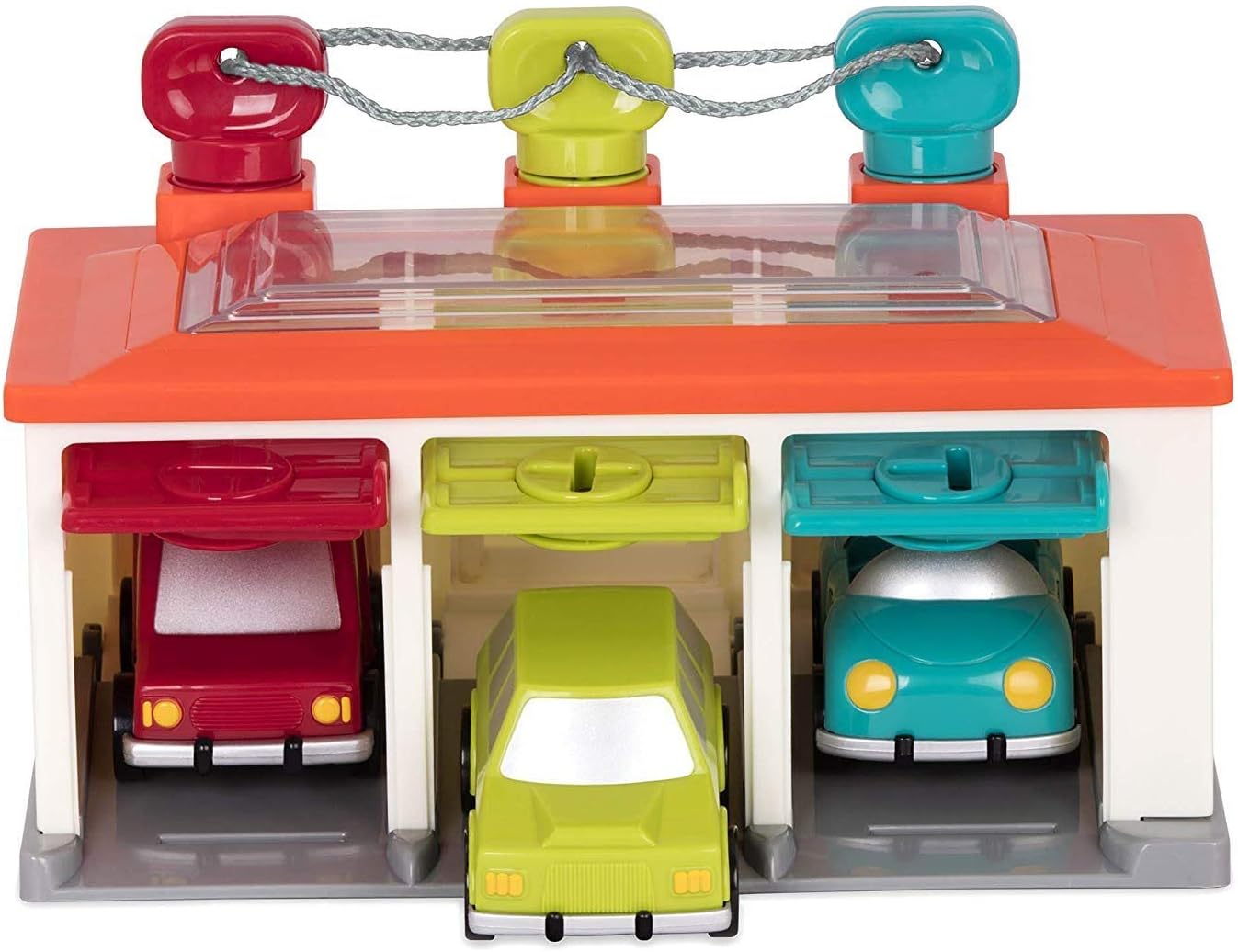 Battat 3 Car Garage Shape Sorter Toy - Educational Playset for Toddlers 12 Months & Up