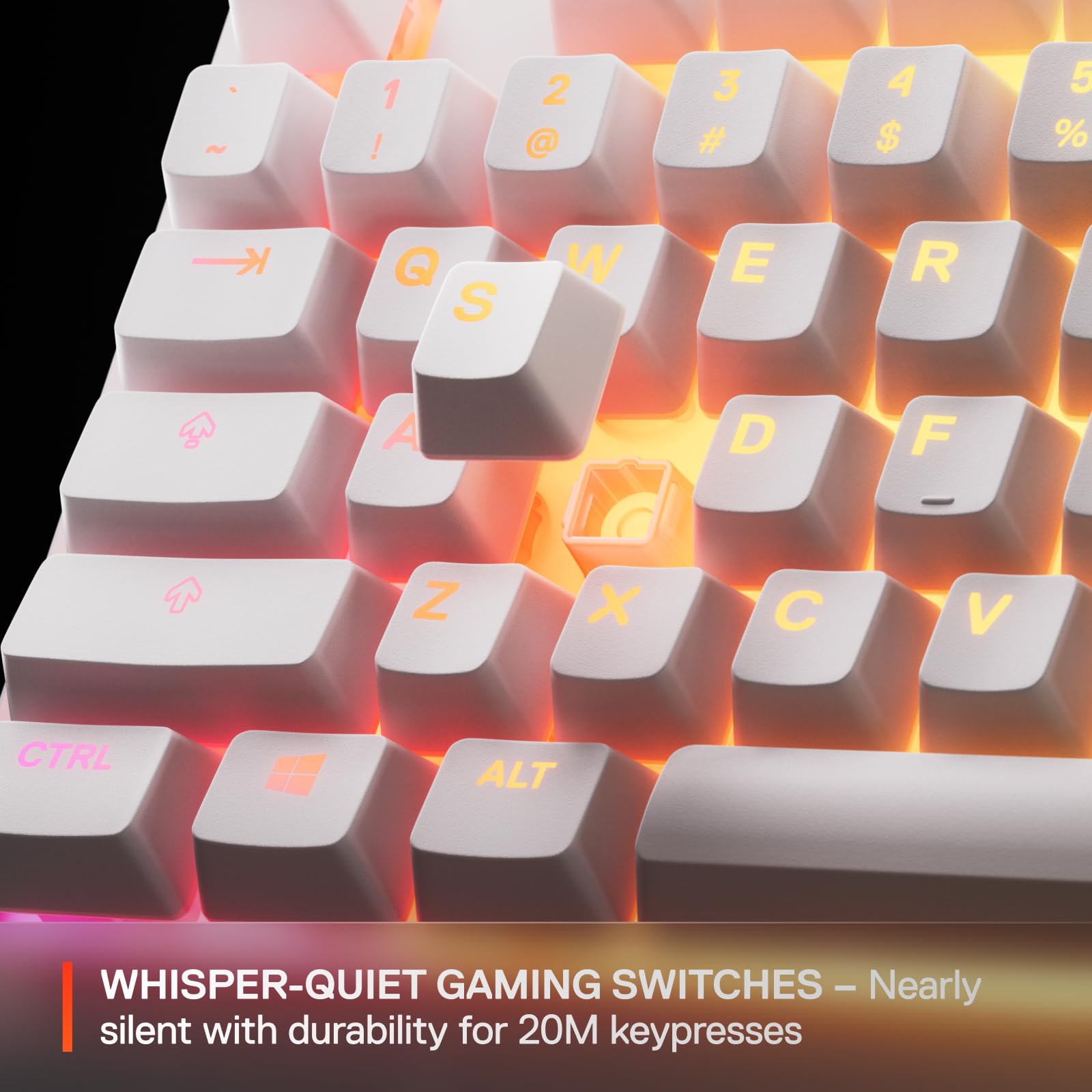 SteelSeries Apex 3 TKL Weiße RGB-Gaming-Tastatur – UK-Layout – 8-Zonen-RGB – Flüsterleise Schalter – Wasserfest 7