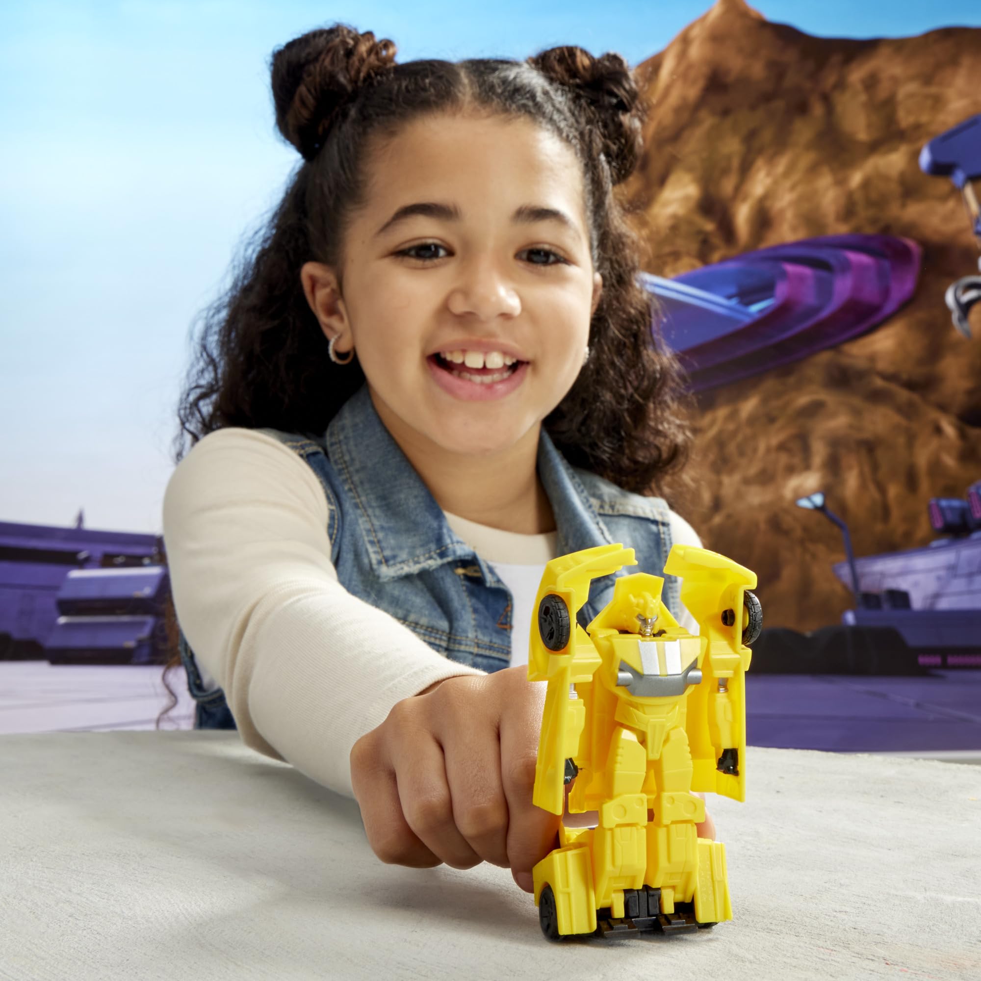 Transformers EarthSpark Bumblebee 1-Step Smash Changers Action Figure | 10 cm 8