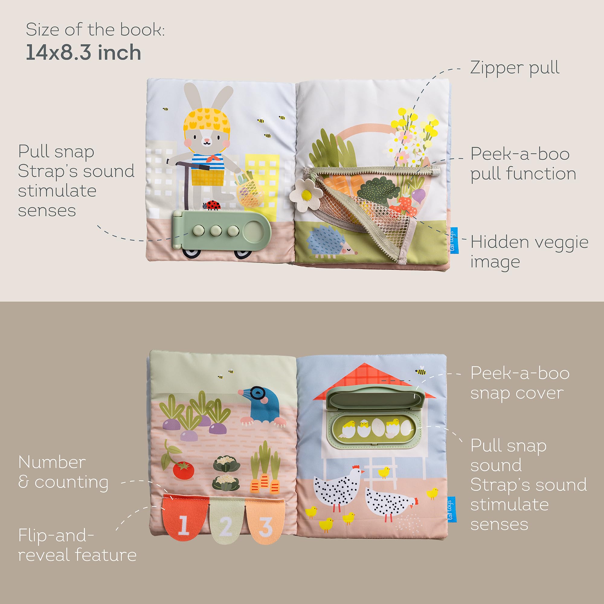 Taf Toys My First Busy Book - 12 Montessori Activities for Toddlers 18m+ 6