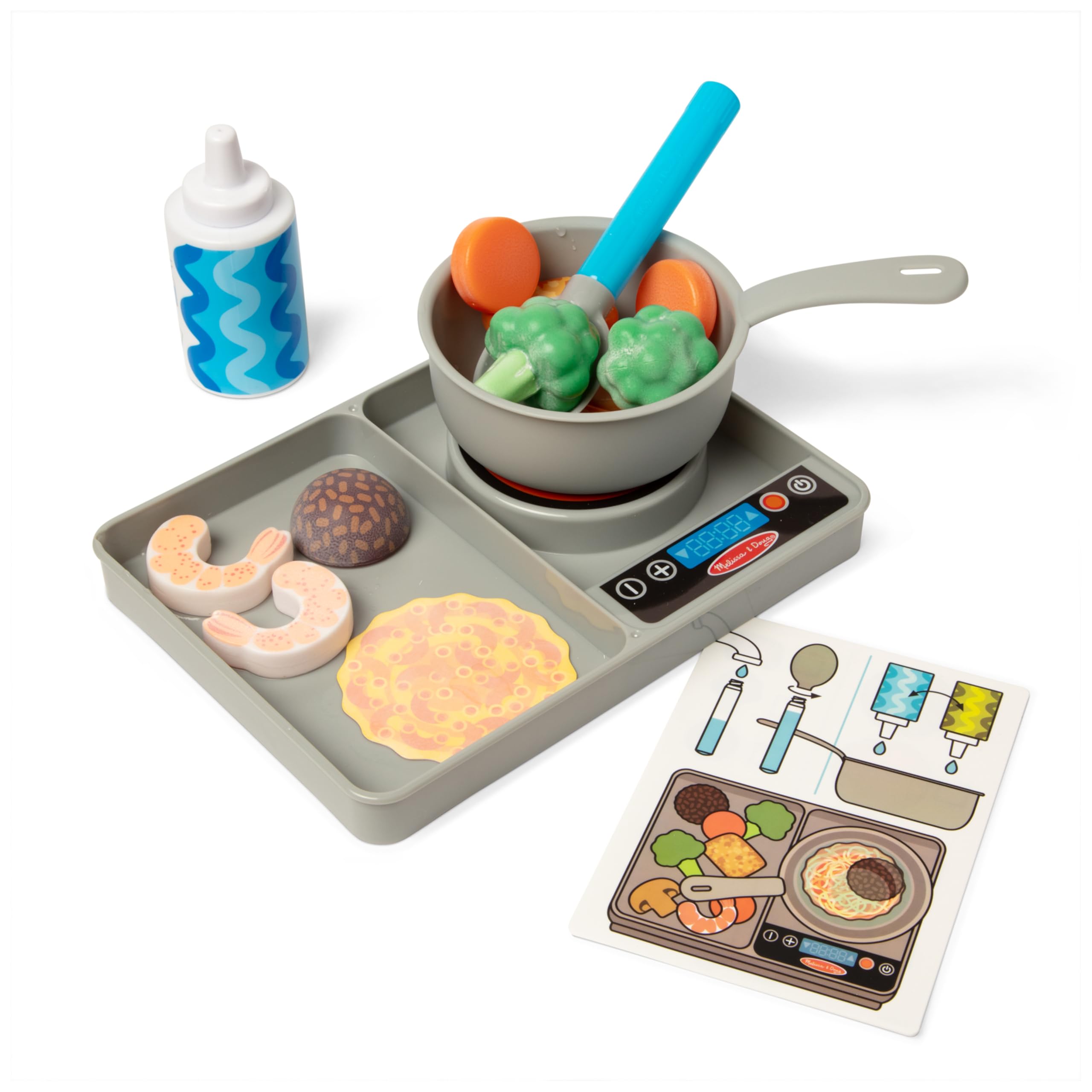 Melissa & Doug Simmer & Stir Stovetop Play Set | Color-Changing Food | Ages 3+ | Model 6074892