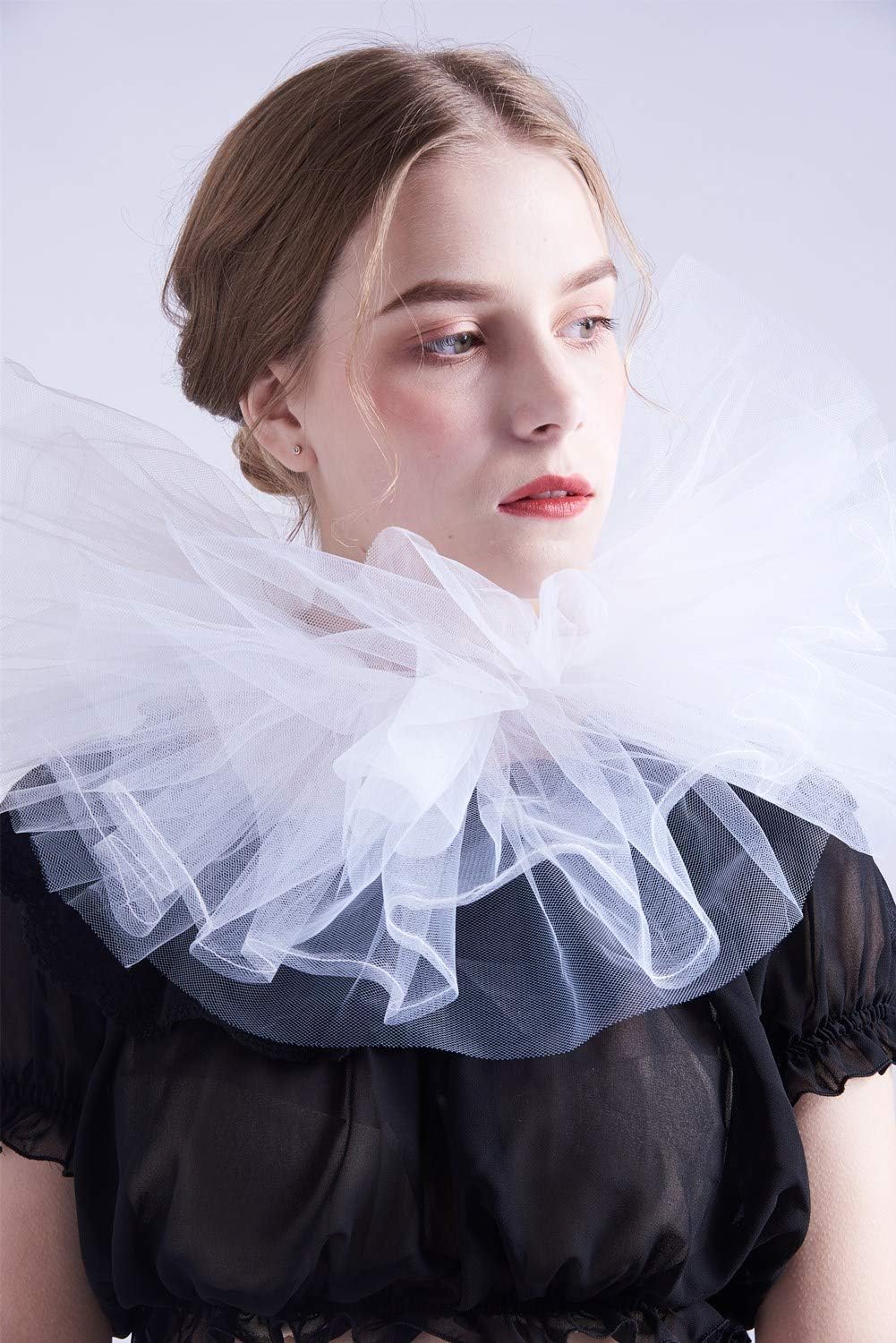 BLESSUME Clown Collar Retro Mesh Neck Ruffle Accessory - One Size 5