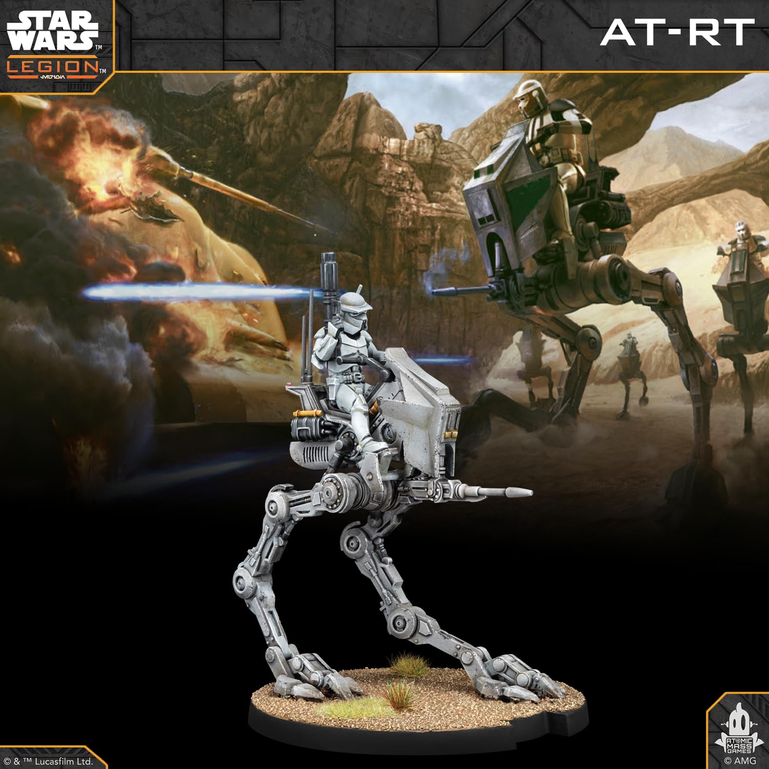 Asmodee Star Wars: Legion Republic AT-RT Expansion | Support Unit | Ages 14+ | 2 Players 4