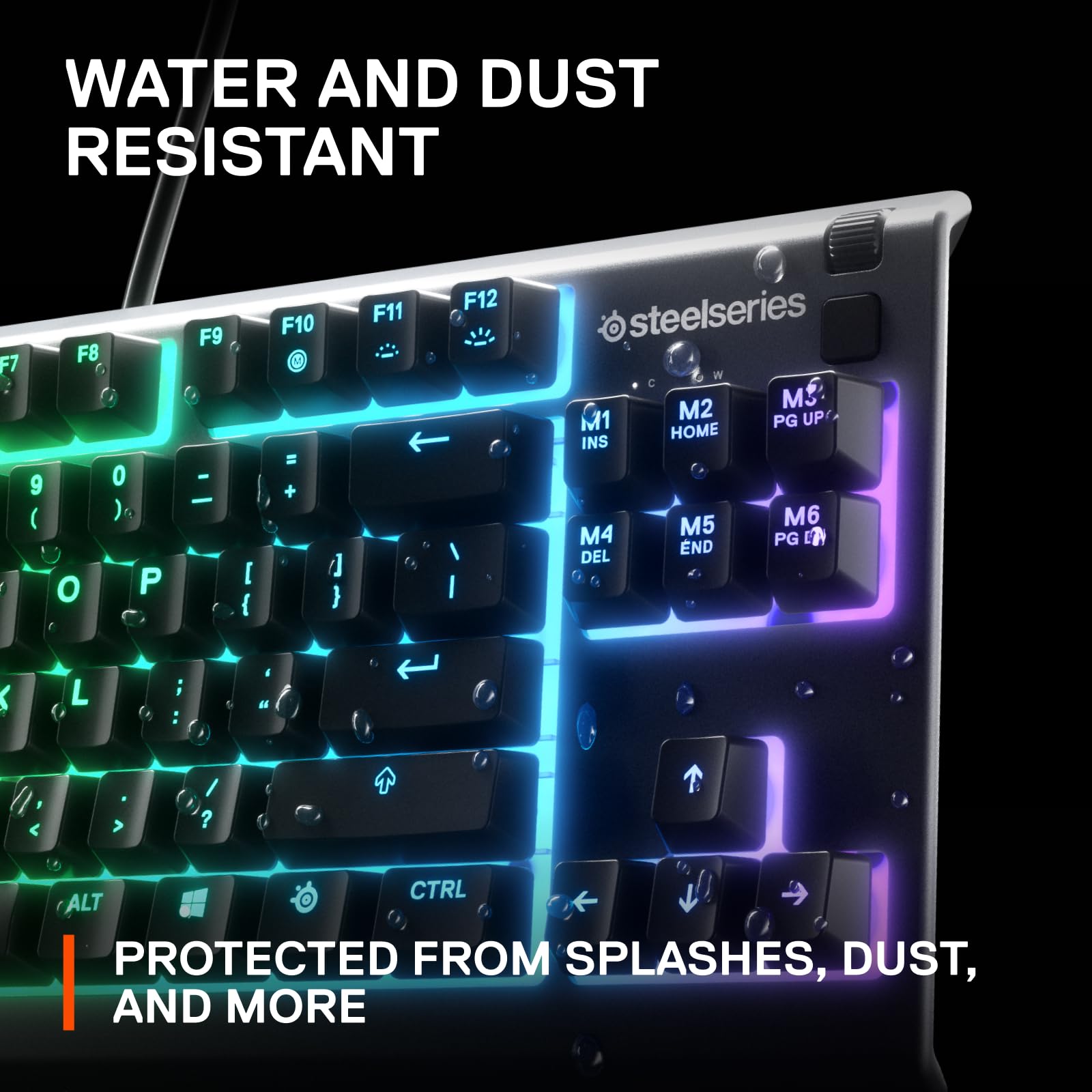 SteelSeries Apex 3 TKL RGB-Gaming-Tastatur – Kompaktes Design ohne Ziffernblock – Wasser- und staubdicht nach IP32 – Englisch QWERTY – Schwarz 4
