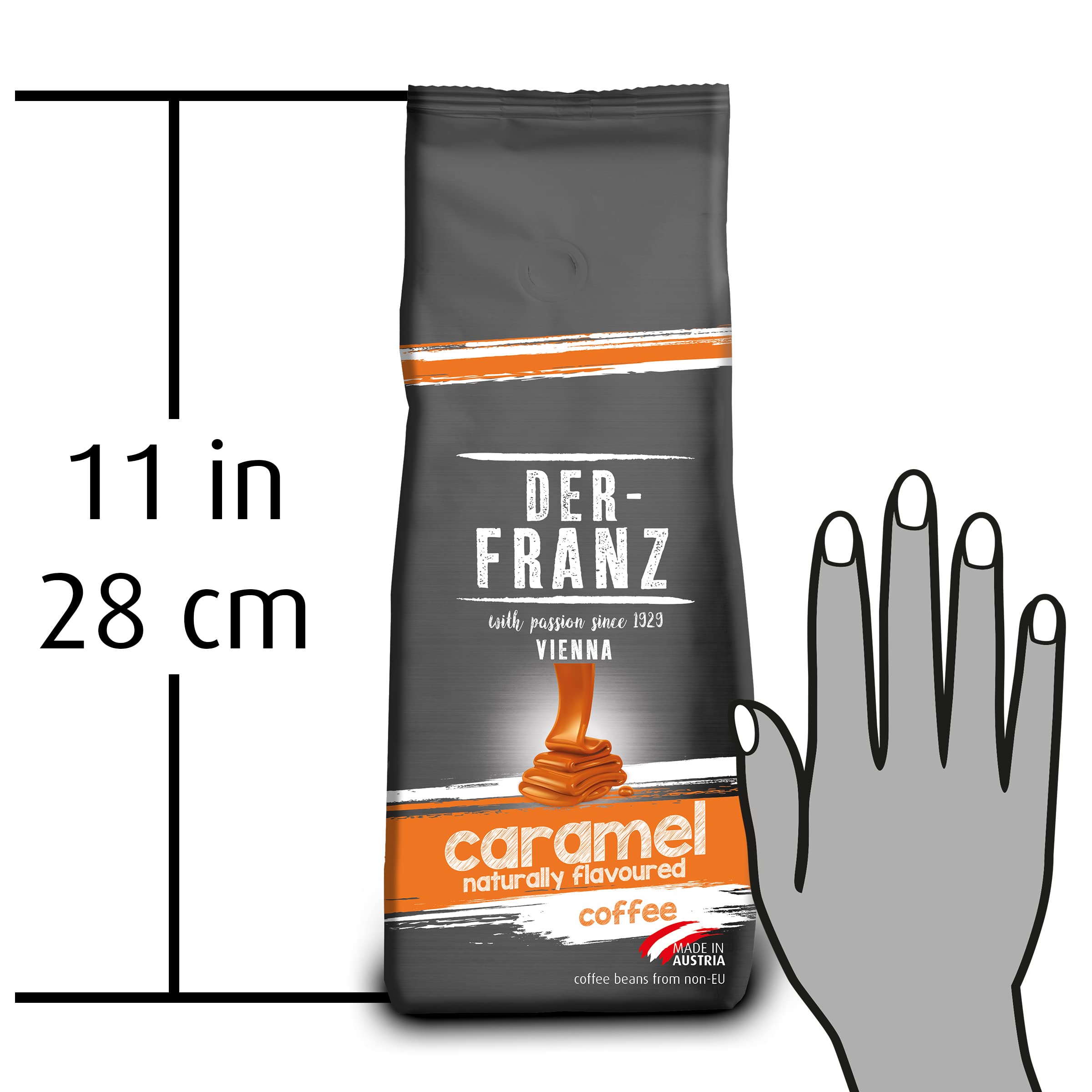 Der-Franz Coffee Flavoured with Natural Caramel, Ground, 2 x 500 g
