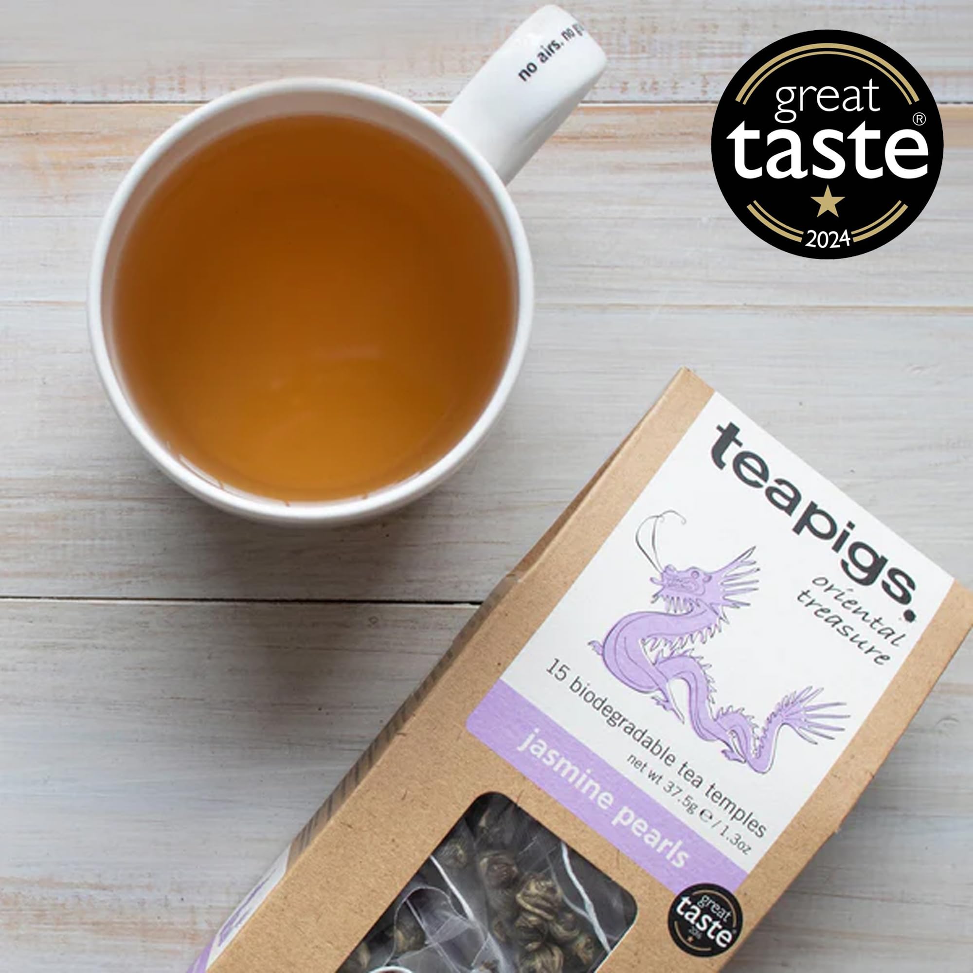 teapigs Jasmine Pearls Green Tea - Hand-Rolled Jasmine Infused Tea Bags, 50 Biodegradable Tea Temples 4