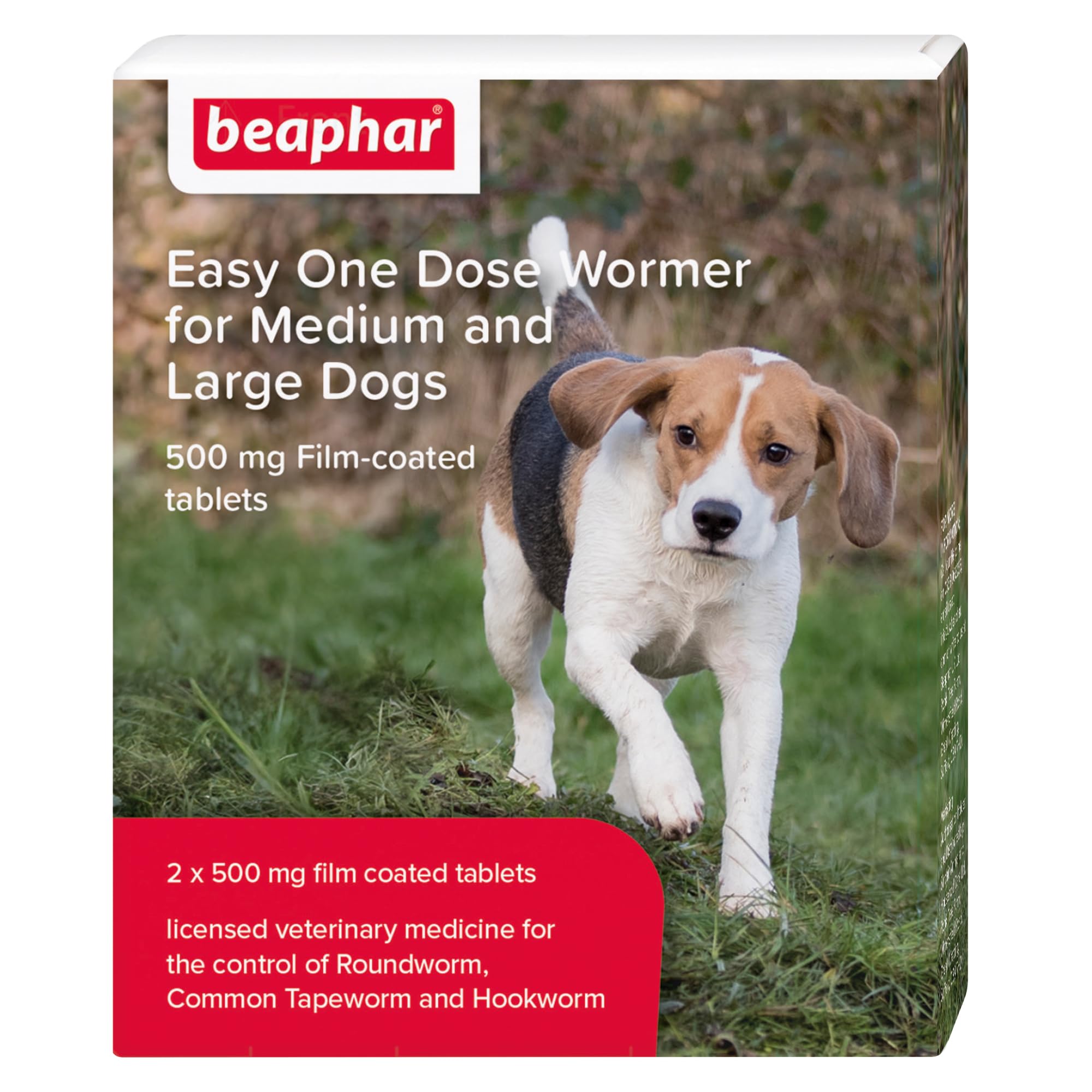 Beaphar Easy One Dose Worming Tablets for Medium & Large Dogs | Kills All Common Intestinal Worms | Nitroscanate